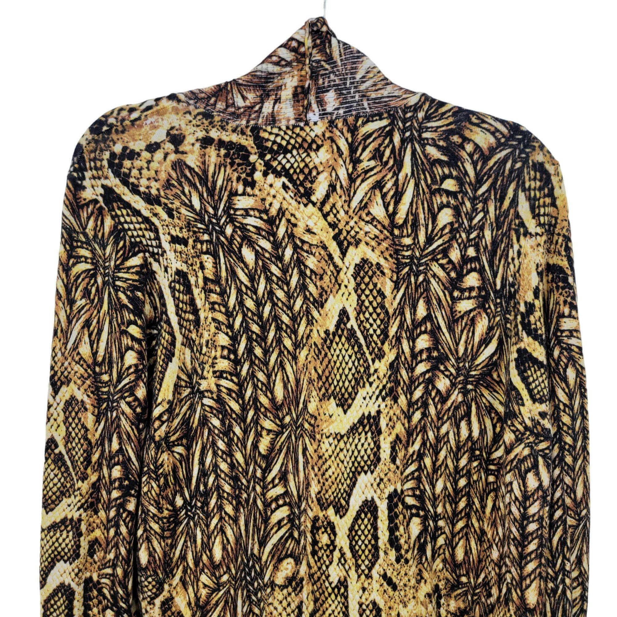 Vintage Vintage Alberto Makali Artsy Snake Open Cardigan L Golden Du Size L / US 10 / IT 46 - 9 Thumbnail