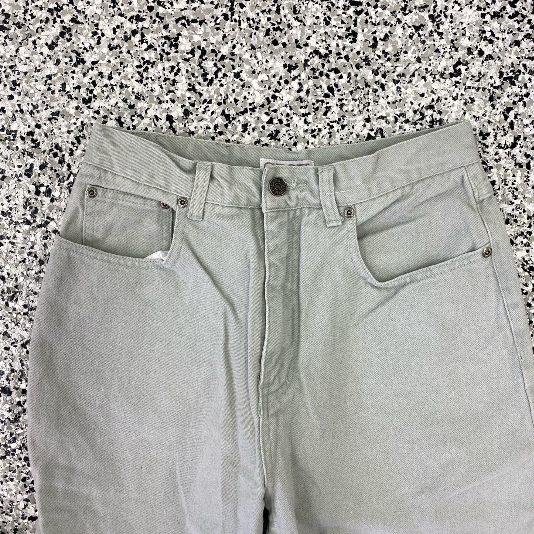 Cherokee VINTAGE Cherokee Jeans Women's Green Denim Tapered 26x29.5 1990s Grunge Denim Casual Mens/Womens Size 26" / US 2 / IT 38 - 2 Thumbnail