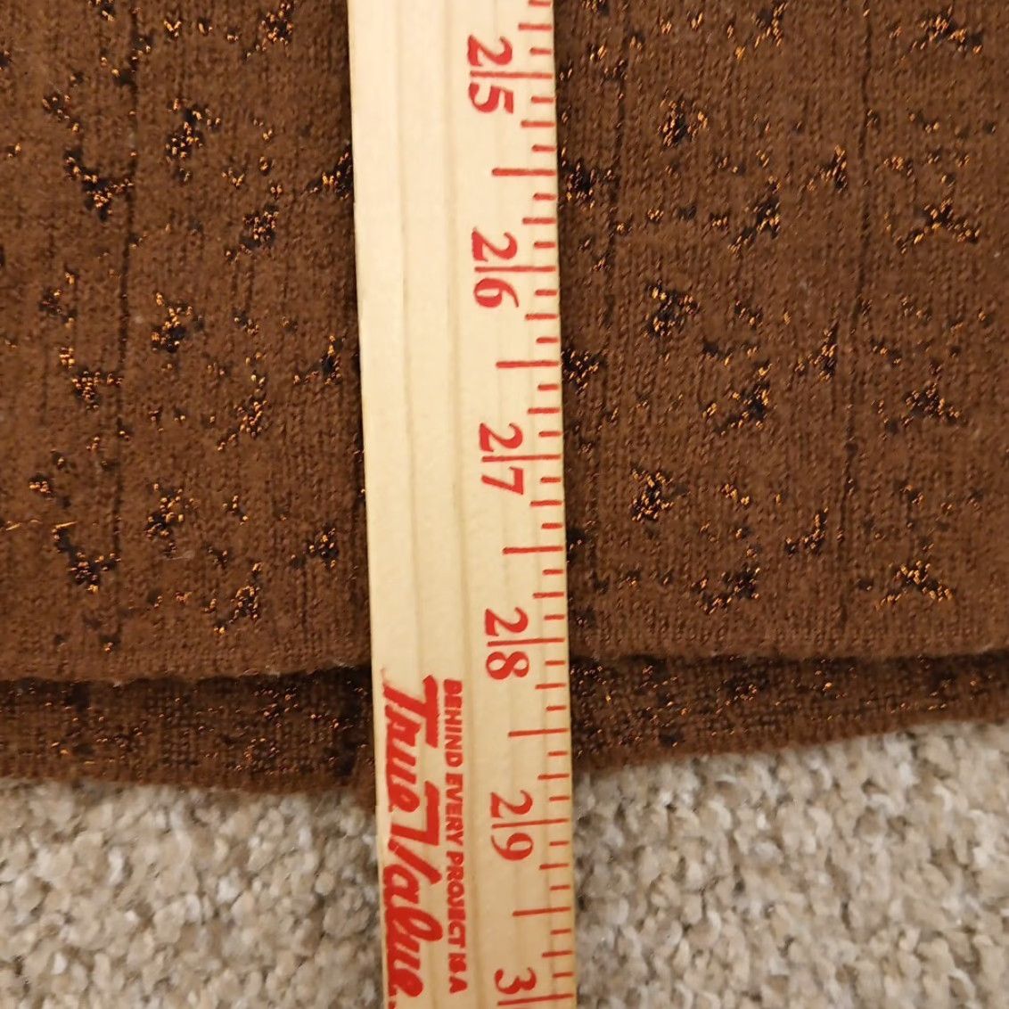 Vintage Jeanne Pierre Skirt M Women Brown Geometric Wool Acrylic Knee Length PUll On Elastic Waist Size 32" / US 10 / IT 46 - 5 Thumbnail