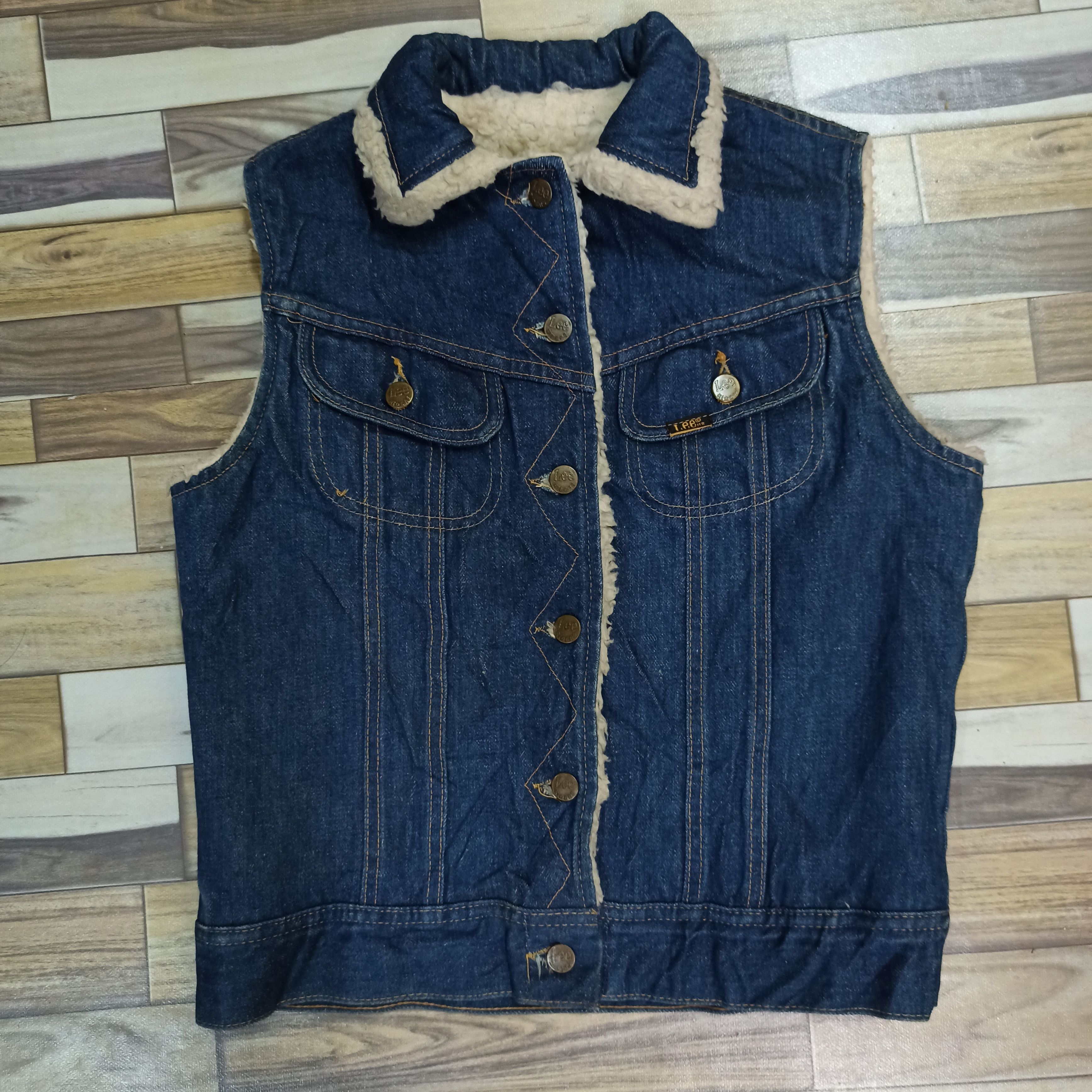 Lee Vintage 90s Lee Riders Chest Sherpa Lined Denim Rivet Jacket Size US S / EU 44-46 / 1 - 1 Thumbnail