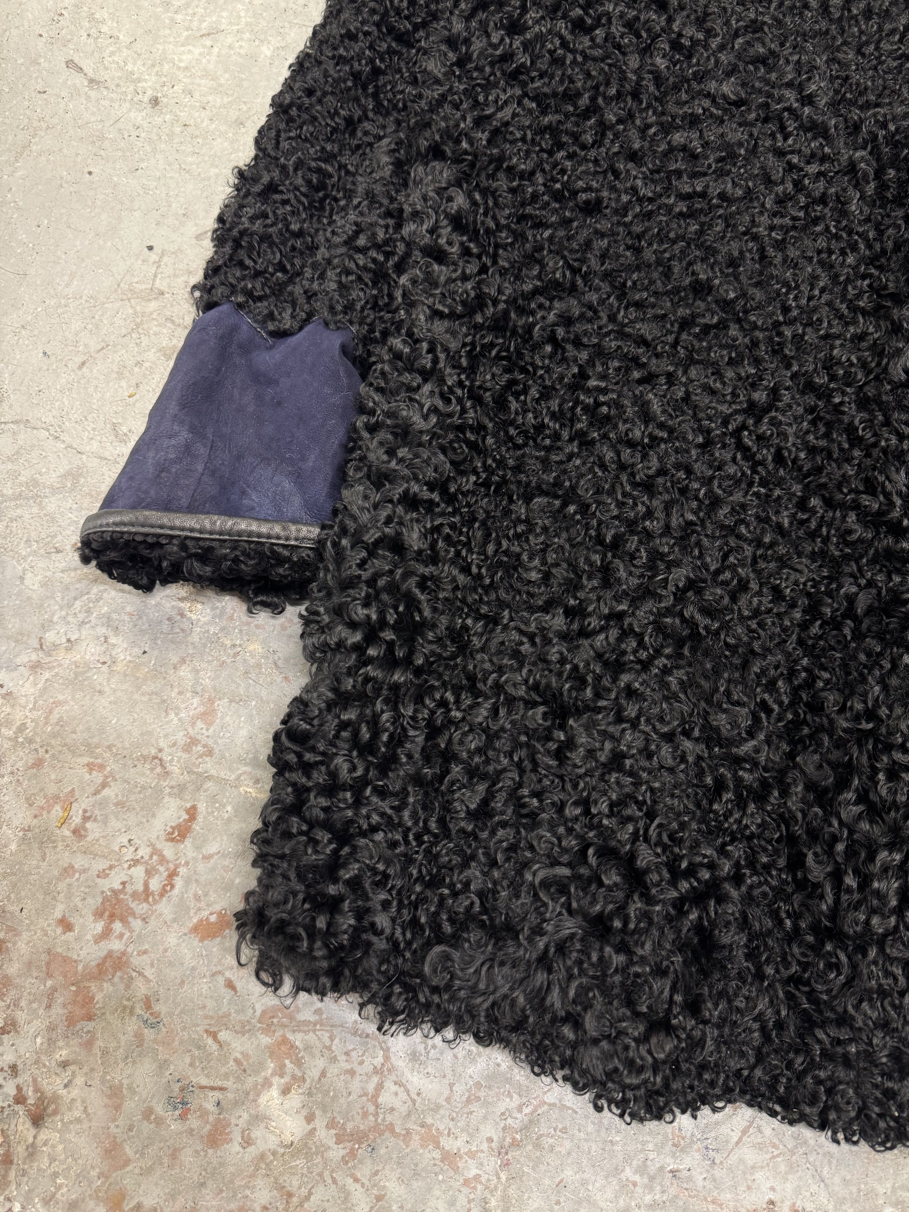 Versace × Vintage 1980s Gianni Versace Black Astrakhan Fur Long Jacket Size US S / EU 44-46 / 1 - 6 Thumbnail