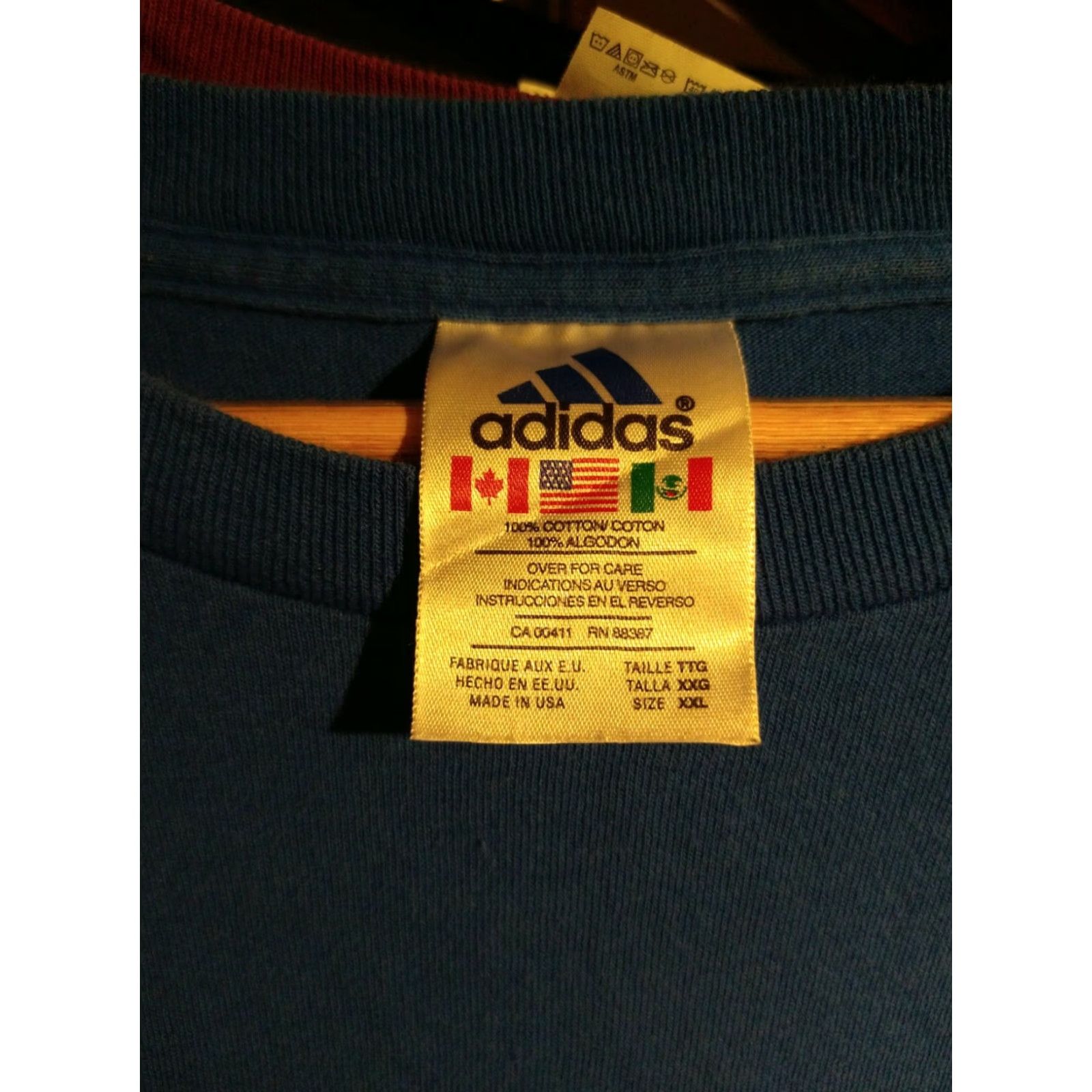 Adidas VINTAGE Adidas All Day I Dream About Sports T Shirt 2XL Adult Blue Short Sleeve Cotton USA Mens Size US XXL / EU 58 / 5 - 2 Thumbnail