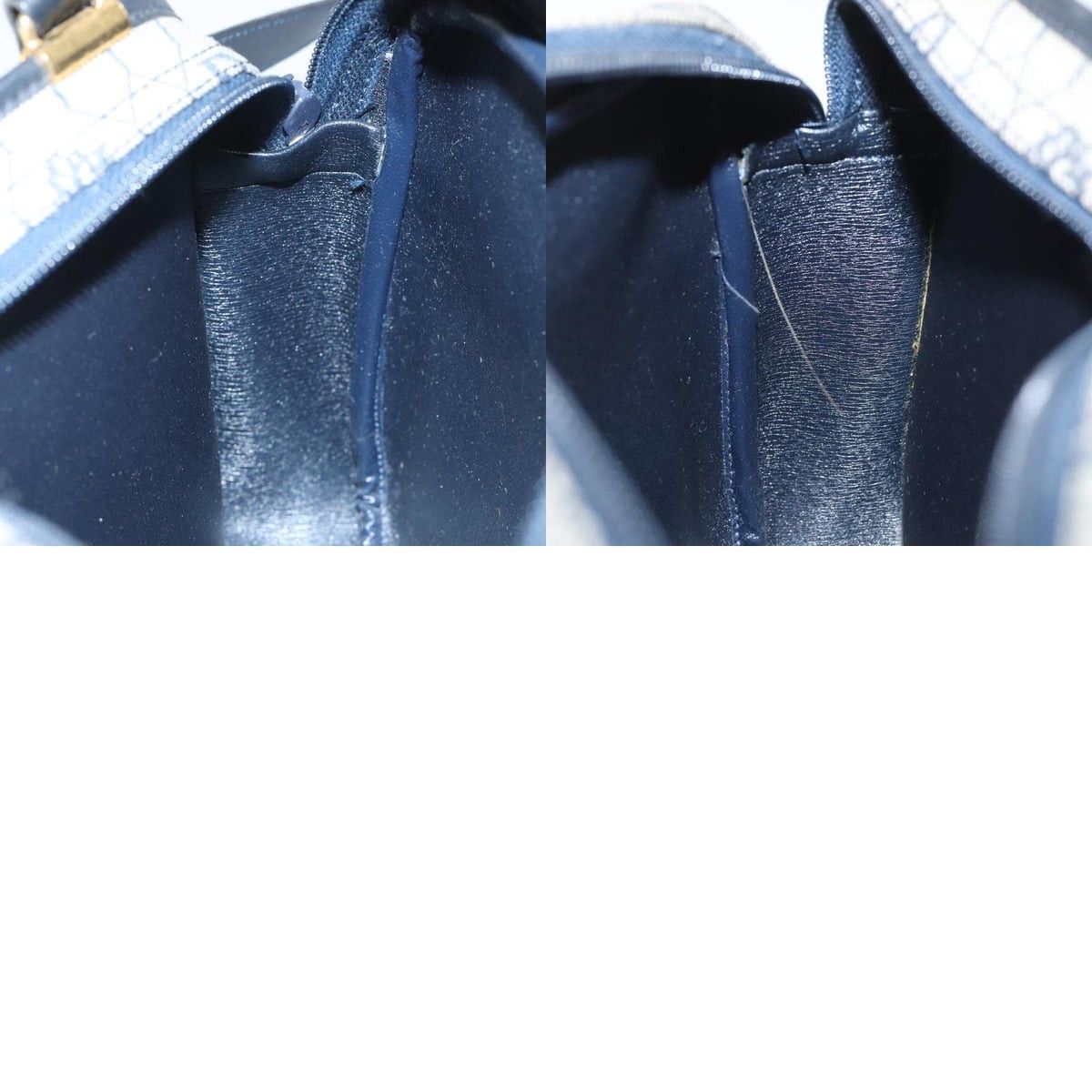 Dior DIOR Honeycomb Canvas Shoulder Bag Gold Navy Size ONE SIZE - 12 Thumbnail