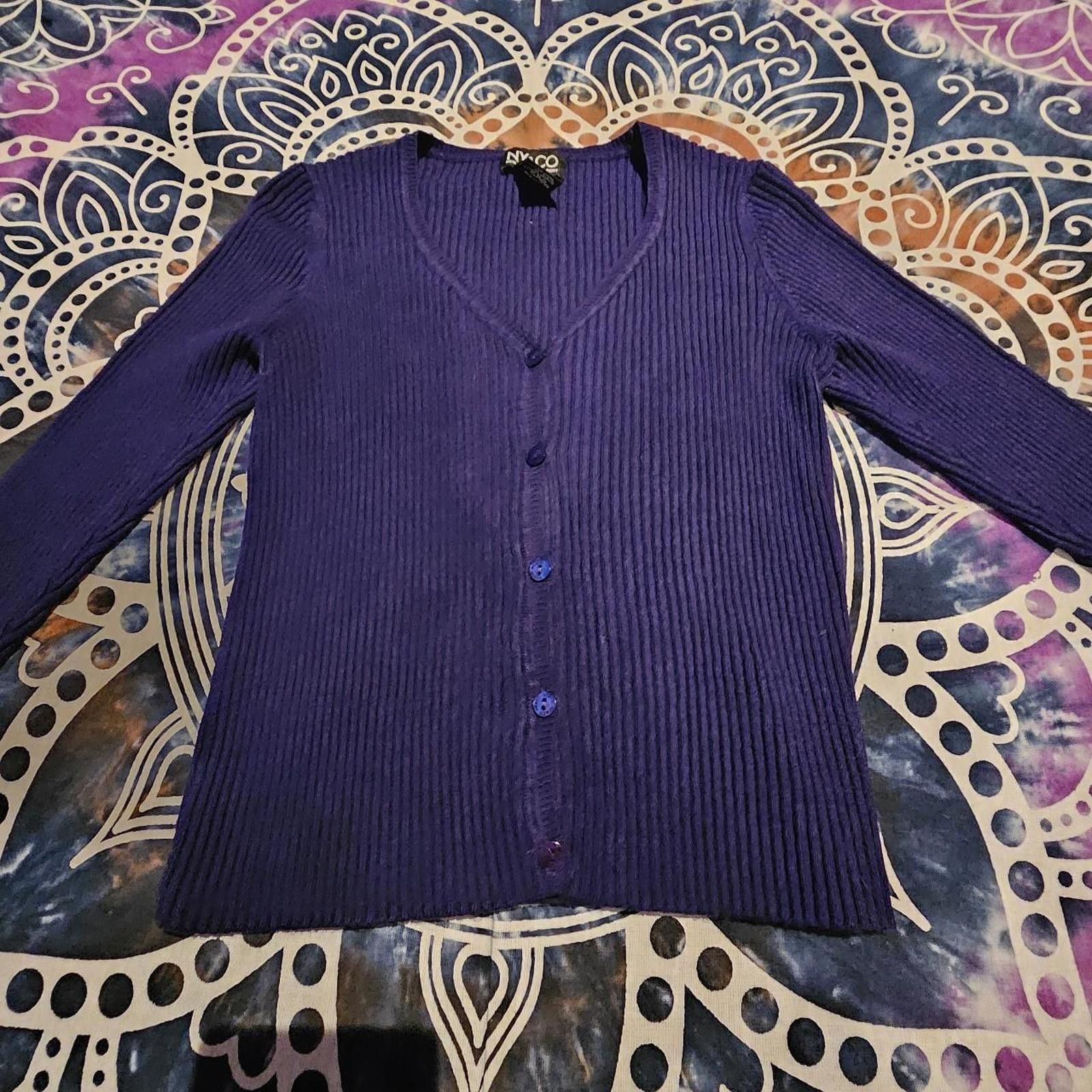 Designer New York & Company Women's Purple Cardigan Size S / US 4 / IT 40 - 2 Thumbnail
