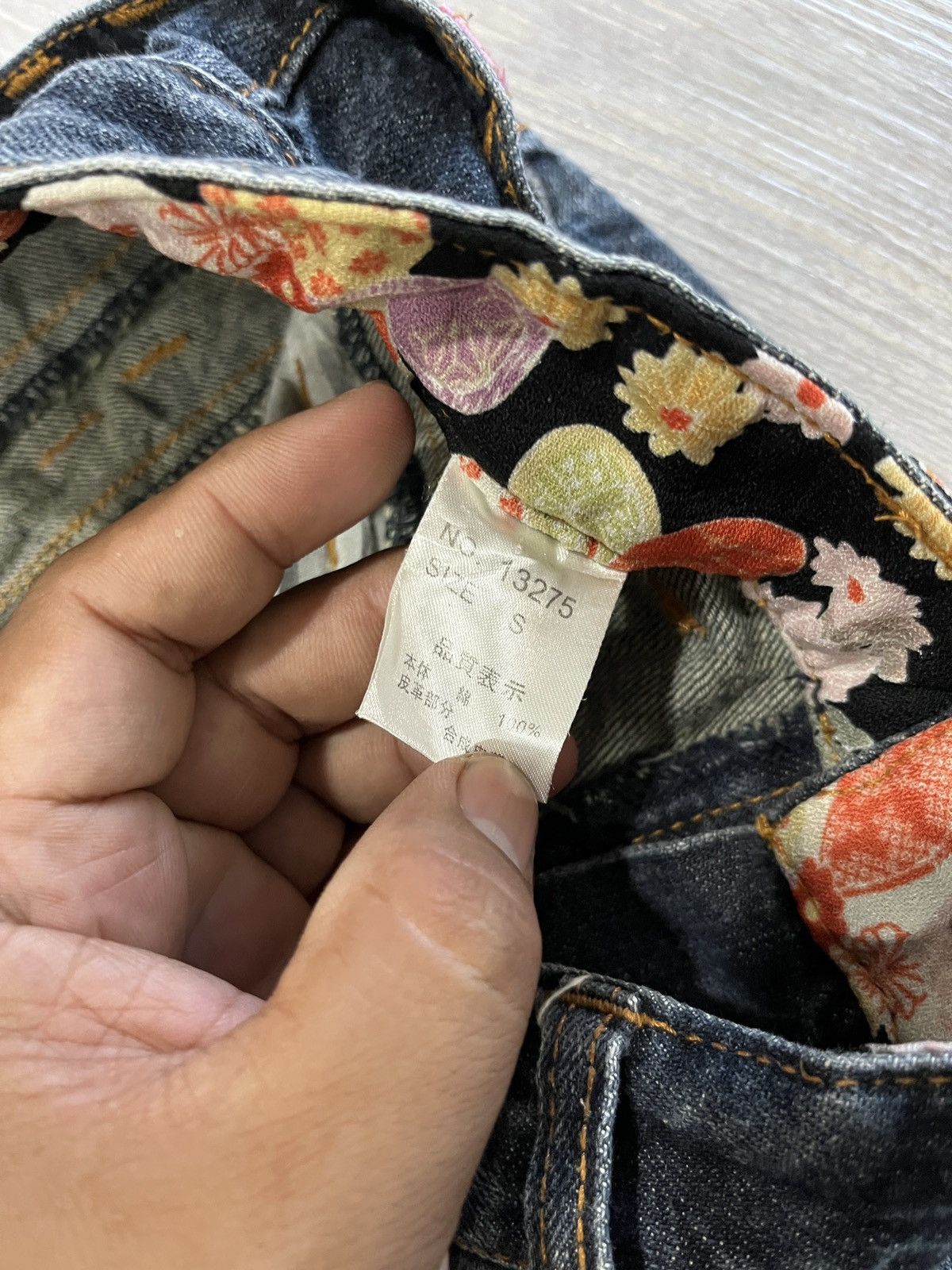 Japanese Brand RARE JEANS Double Waist Flower Distressed Denim Size US 28 / EU 44 - 11 Thumbnail