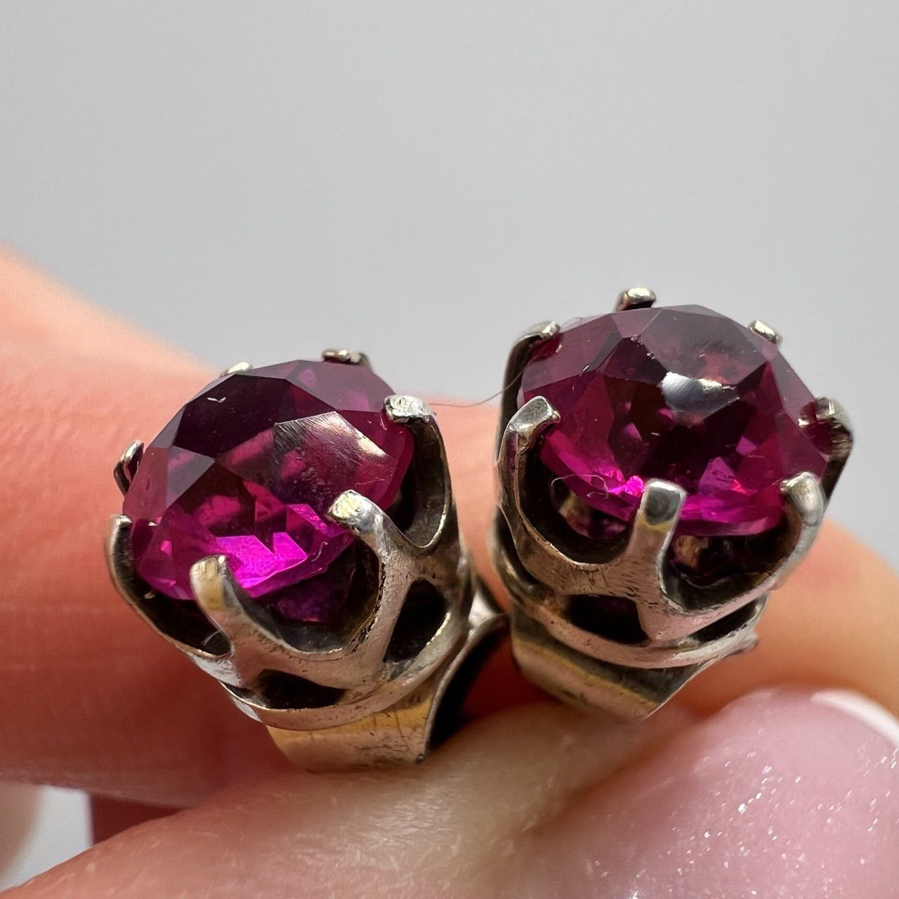Vintage 1980s Vintage Soviet Gilded Silver 875 Stud Earrings Signed Size ONE SIZE - 2 Thumbnail