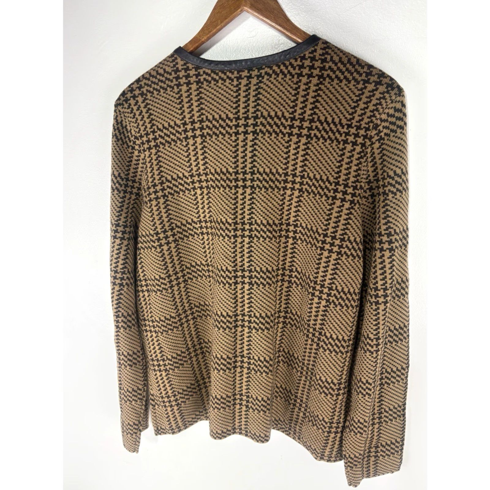 Pendleton Pendleton Women's Cardigan Sweater 100% Merino Wool Leather Buttons Fall Winter Spring Brown Tan XL Size XL / US 12-14 / IT 48-50 - 4 Thumbnail