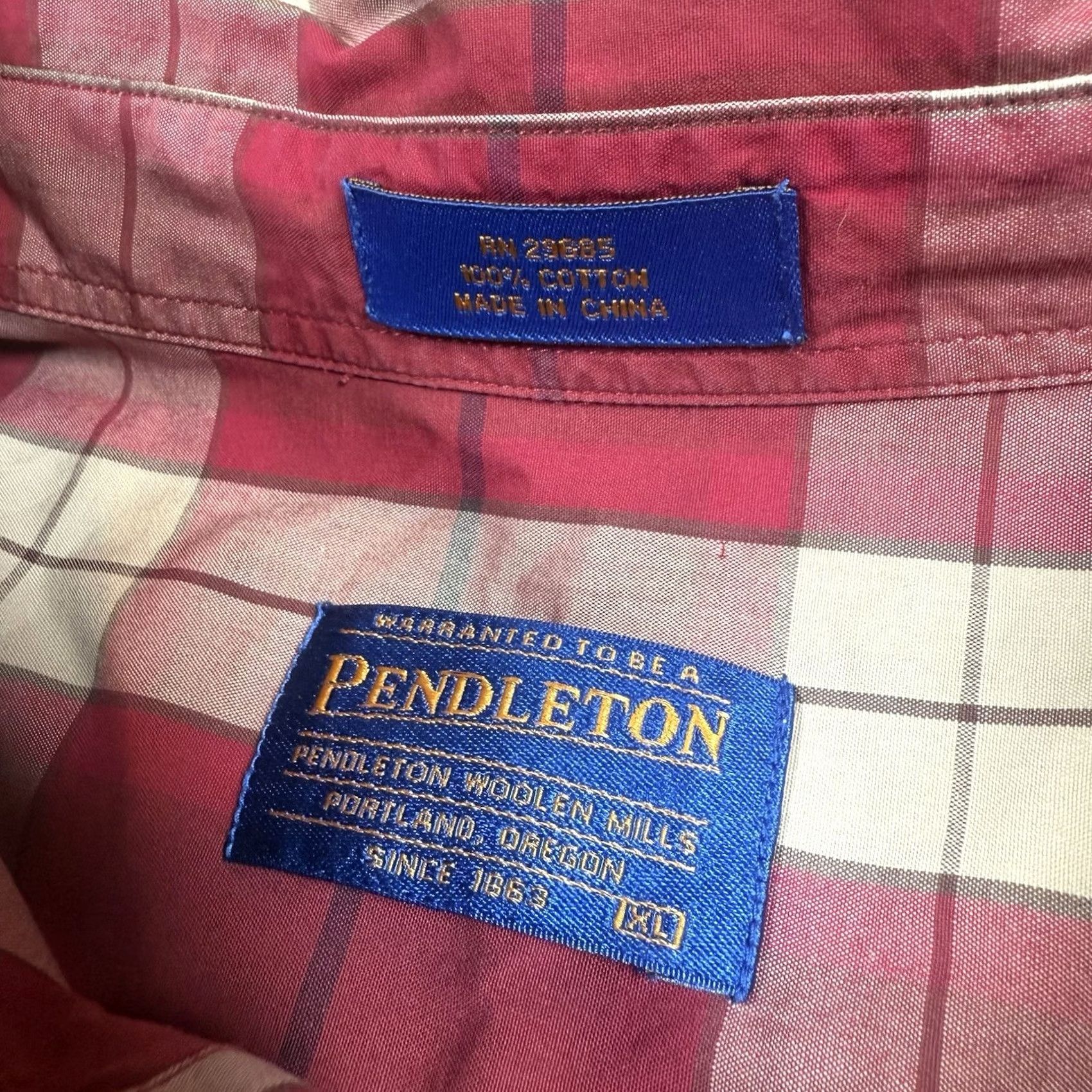 Pendleton Pendleton Button Shirt Mens XL Red Plaid Cotton Western Long Sleeve Size US XL / EU 56 / 4 - 3 Thumbnail