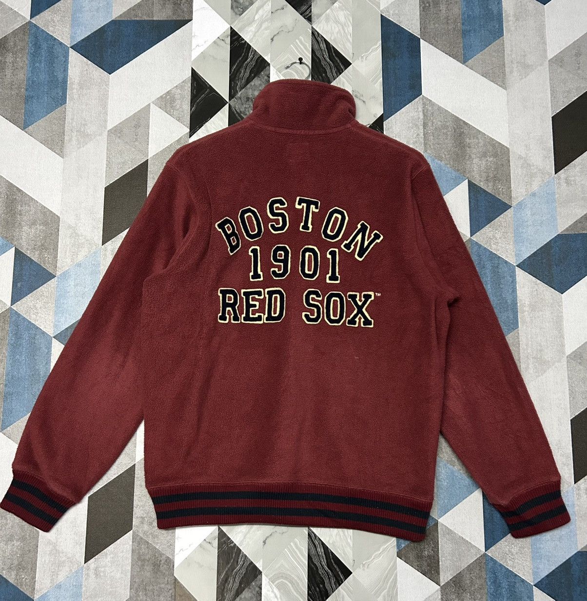 MLB × Uniqlo 🔥🔥 Vintage MLB BOSTON RED SOX Fleece Half Zipper Size US XL / EU 56 / 4 - 2 Thumbnail