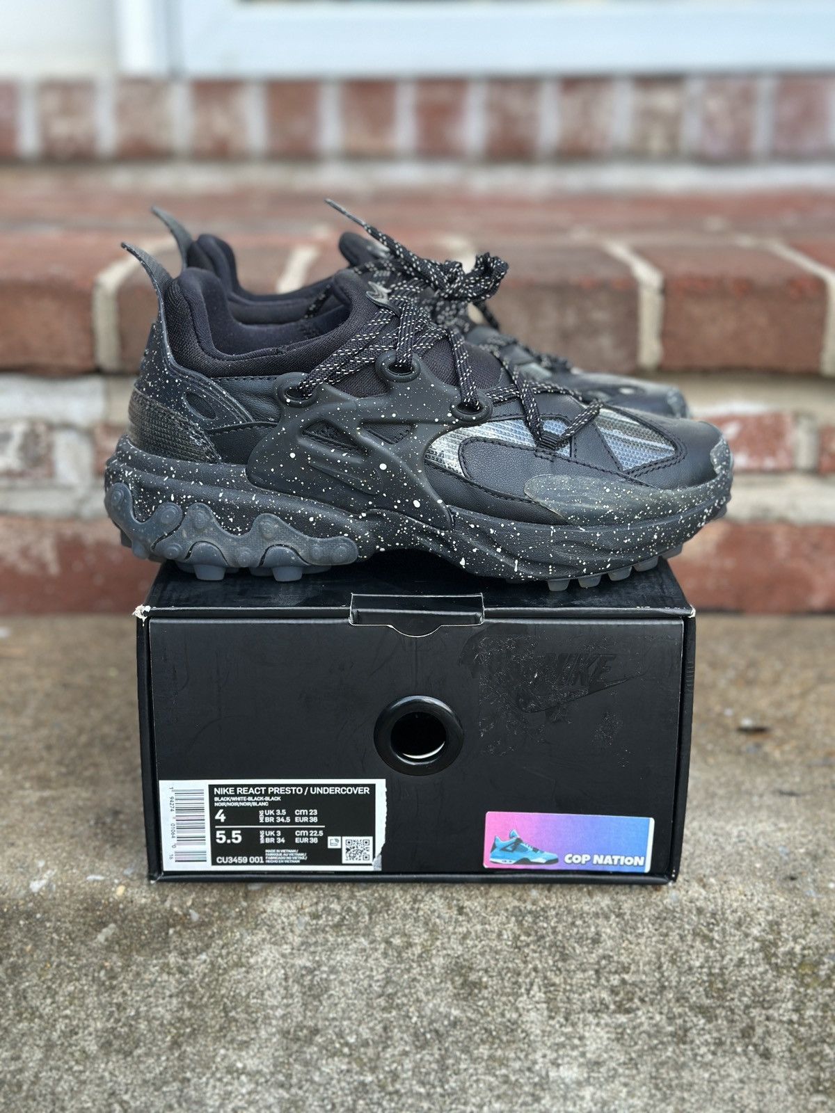 Nike × Undercover Nike x Undercover Nike React Presto Black 4M Size US 5 / EU 37 - 1 Thumbnail