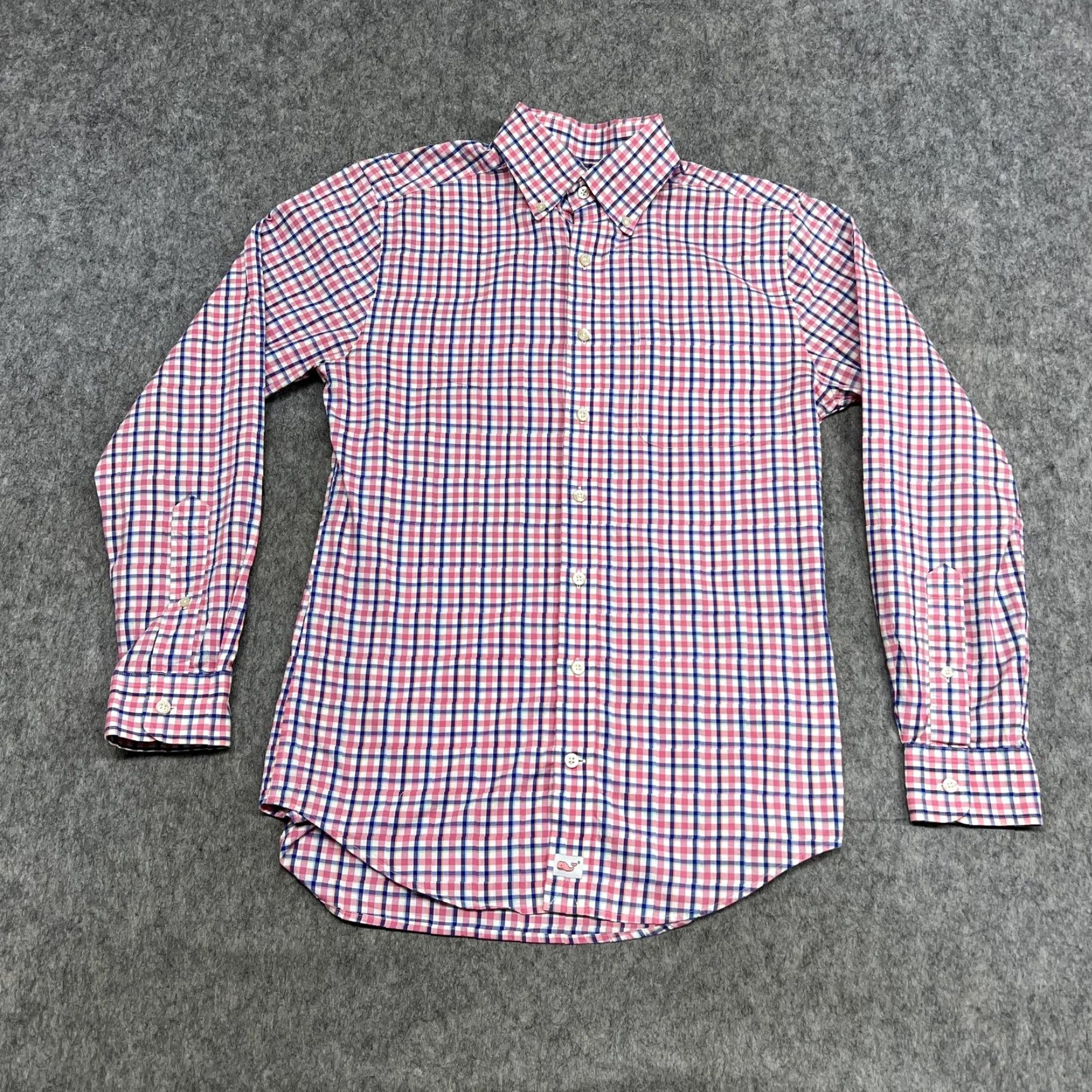 Vineyard Vines Vineyard Vines Shirt Mens S Pink Blue Check Slim Fit Murray Button Long Sleeve Size US S / EU 44-46 / 1 - 2 Thumbnail