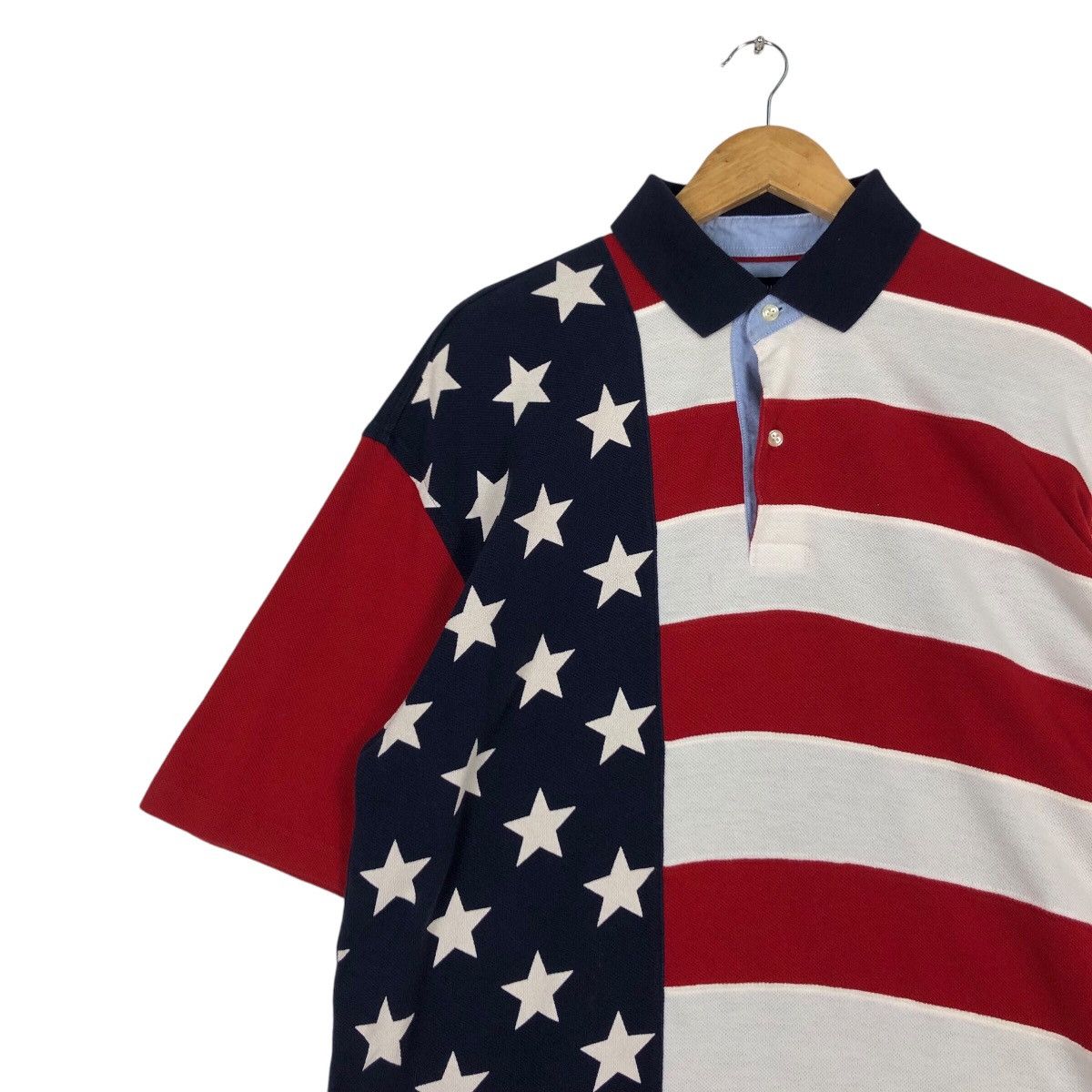 Japanese Brand × Tommy Hilfiger Tommy Hilfiger Polo Shirt Rare Design American Flag Size US L / EU 52-54 / 3 - 6 Thumbnail