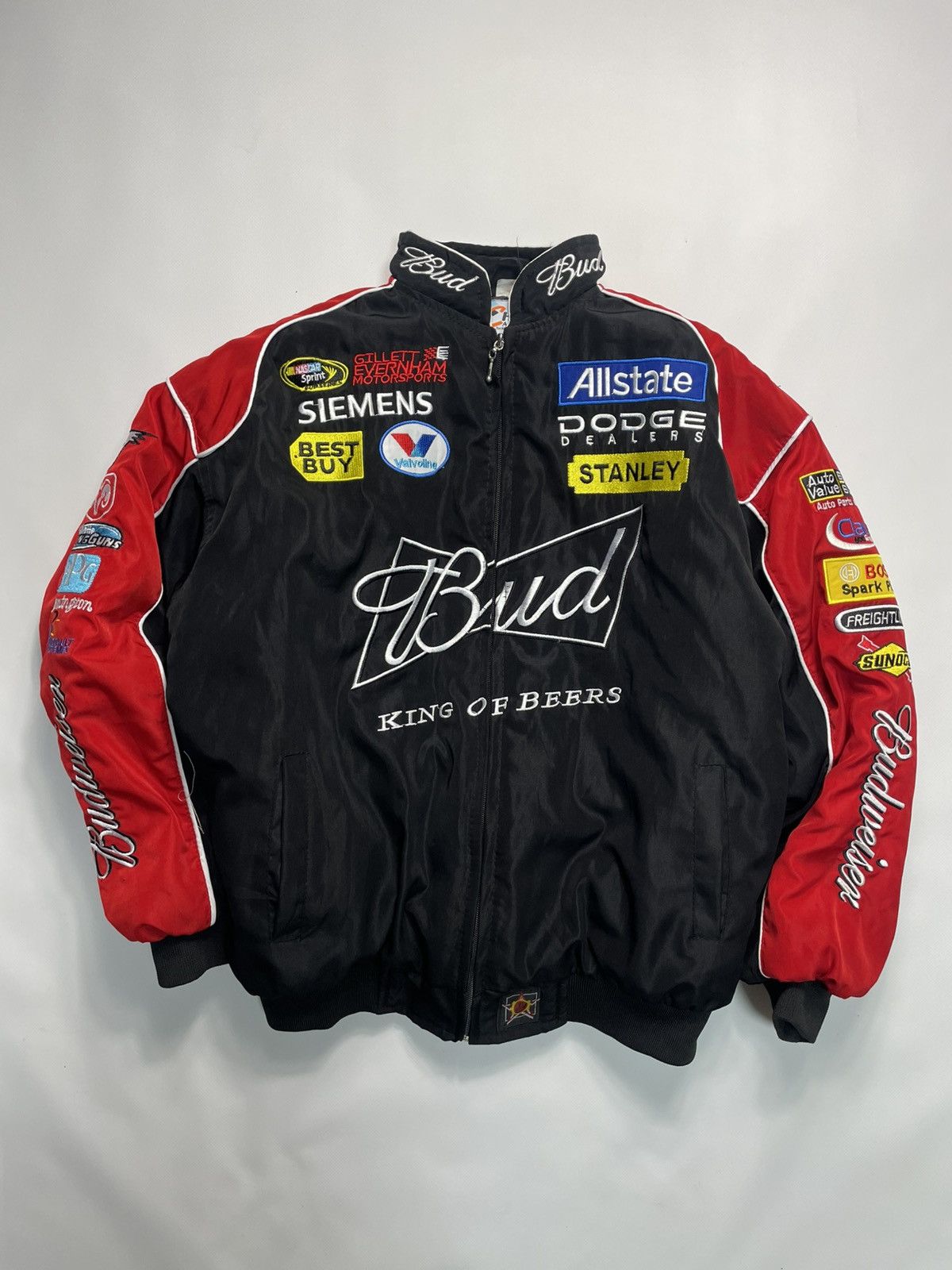 NASCAR VTG Dodge Budweiser NASCAR Bmbr Jkt Siemens Y2K Blokecore Size US XL / EU 56 / 4 - 3 Thumbnail