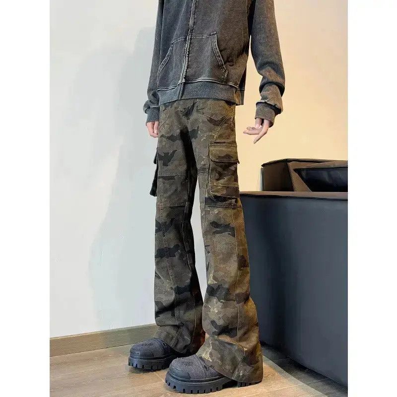 Japanese Brand Retro hip-hop camouflage micro flared jeans Size US 32 / EU 48 - 3 Thumbnail