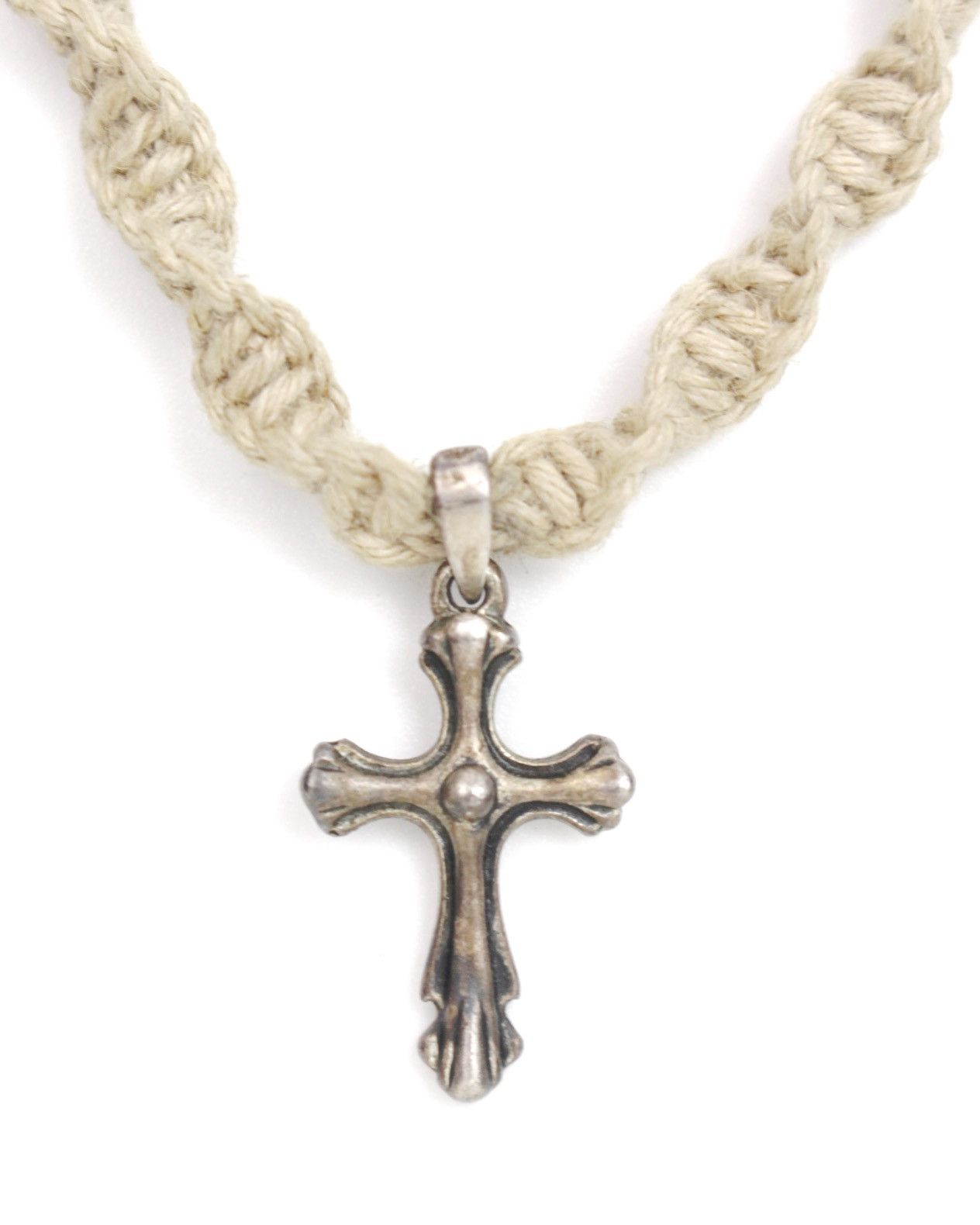 Hysteric Glamour 1980S JAPANESE MADE HAND-KNOTTED HEMP CORD CROSS NECKLACE Size ONE SIZE - 2 Thumbnail