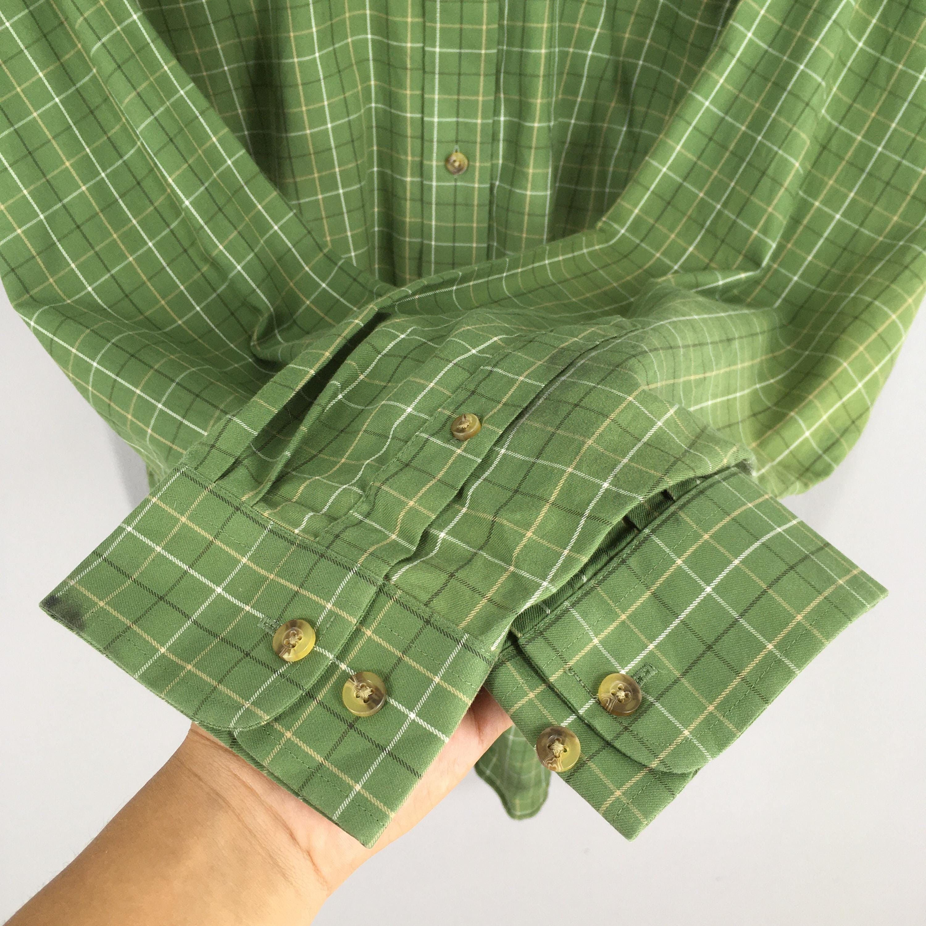 Flannel Vintage LL Bean Flannel Green Checkered Shirt Large Size US L / EU 52-54 / 3 - 4 Thumbnail