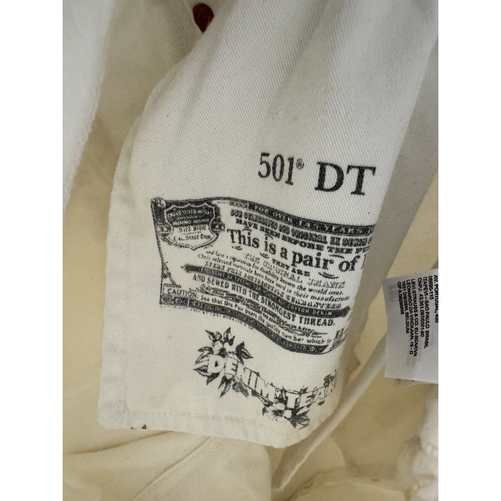 DENIM TEARS Denim Tears x Levi's 501 Button Fly Big E Jeans White Size US 33 - 7 Thumbnail