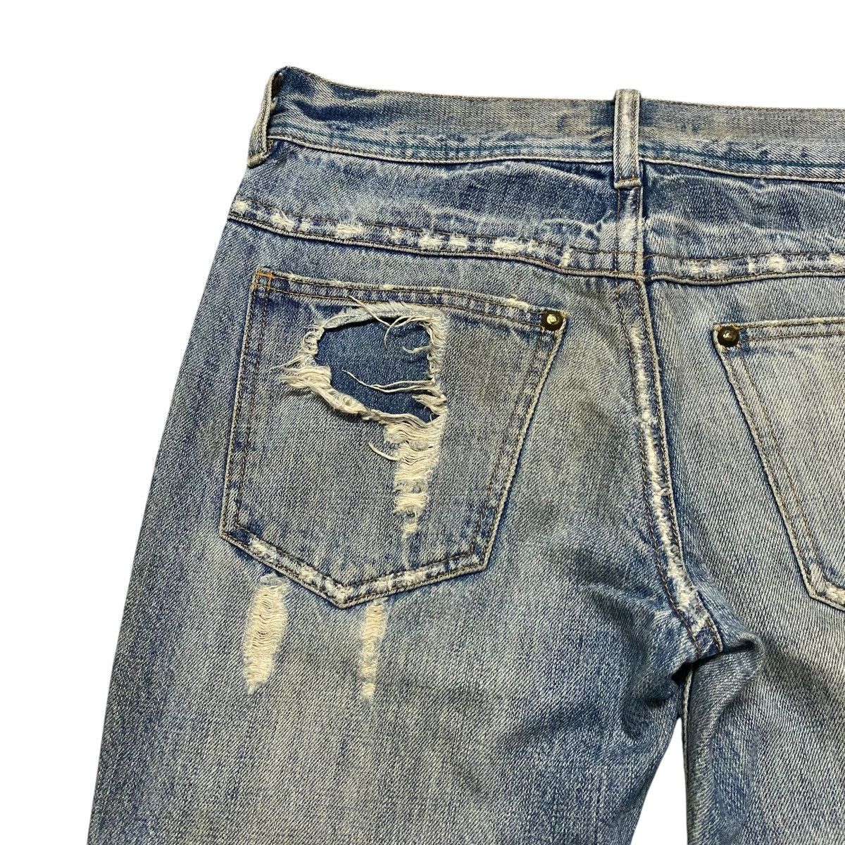 Le Grande Bleu (L.G.B.) Midas Machiavel Hole Distressed Denim Flare Jeans Size US 29 - 12 Thumbnail