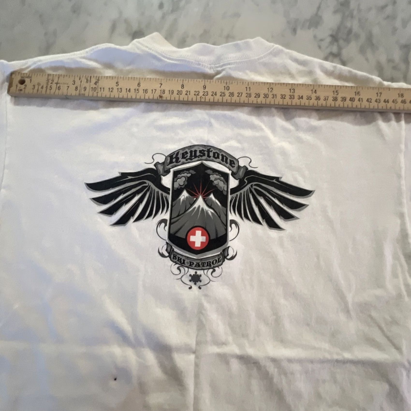 Anvil Keystone Ski Patrol Shirt Large White Colorado Graphics Double Sided Men’s T Size US L / EU 52-54 / 3 - 6 Thumbnail