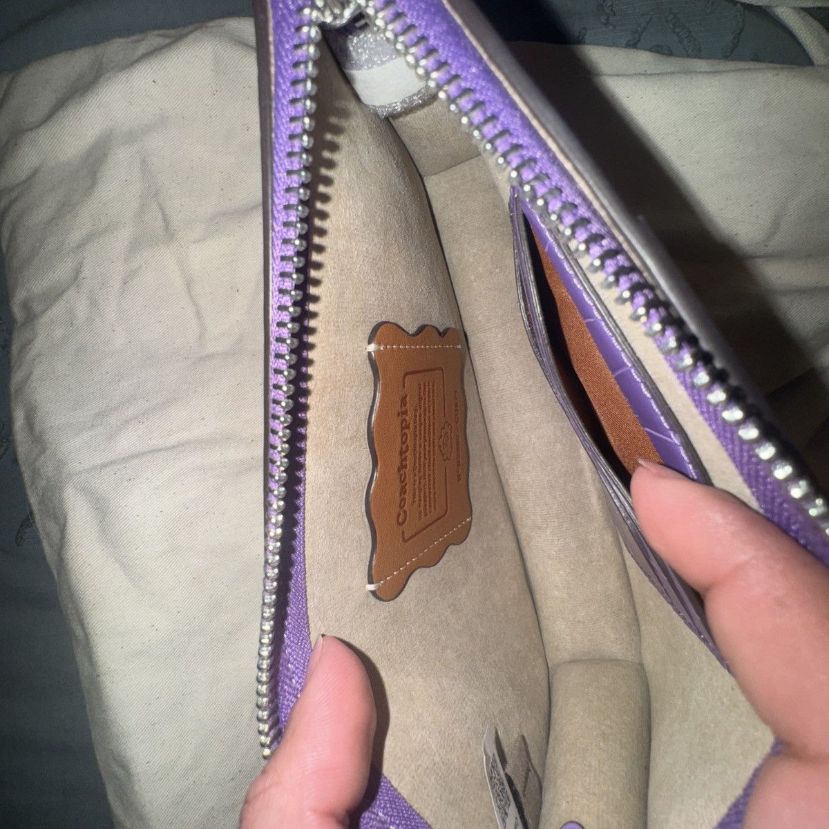 Coach Coachtopia New Never Used Purple Croc Print Baguette Size ONE SIZE - 7 Thumbnail