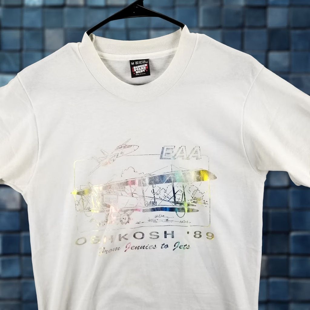 Vintage Vintage EAA Oshkosh 1989 Airplane Shirt Small White Nike? Size US S / EU 44-46 / 1 - 1 Thumbnail