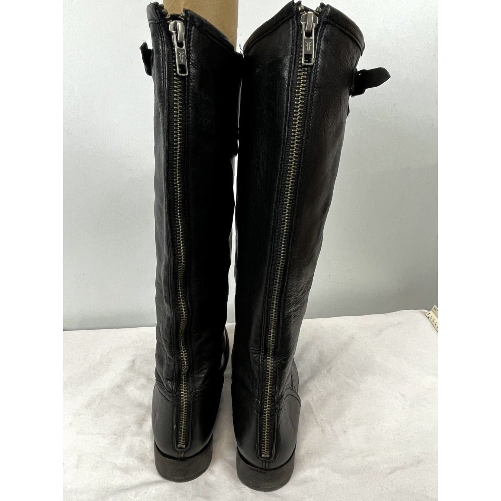 Frye Frye Pippa Riding Boots Black Leather Women's Size 7.5 Tall Zip Back Size US 8 / IT 38 - 5 Thumbnail