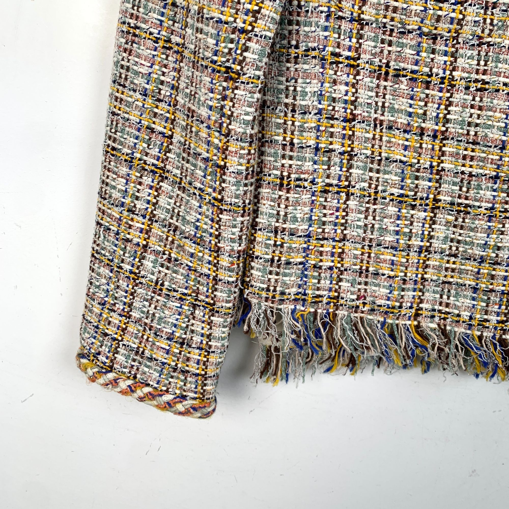 Chanel Chanel Tweed Jacket Multicolor Fringe Hem Button Front Size XXS / US 00 / IT 34 - 4 Thumbnail