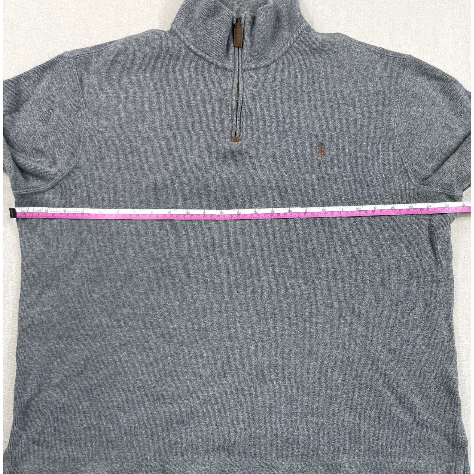 Polo Ralph Lauren Polo Ralph Lauren Sweater XL 1/4 Zip Mock Neck Men Pullover Knit Gray Pony Size US XL / EU 56 / 4 - 4 Thumbnail