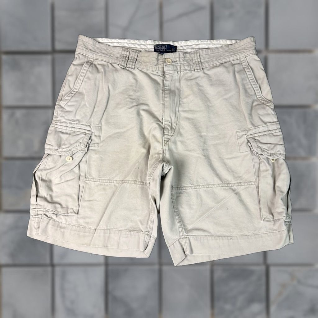Polo Ralph Lauren VINTAGE Polo Ralph Lauren Cargo Shorts Mens 40 Beige Cargo Pocket Regular 90s Outdoor Preppy Size US L / EU 52-54 / 3 - 1 Thumbnail