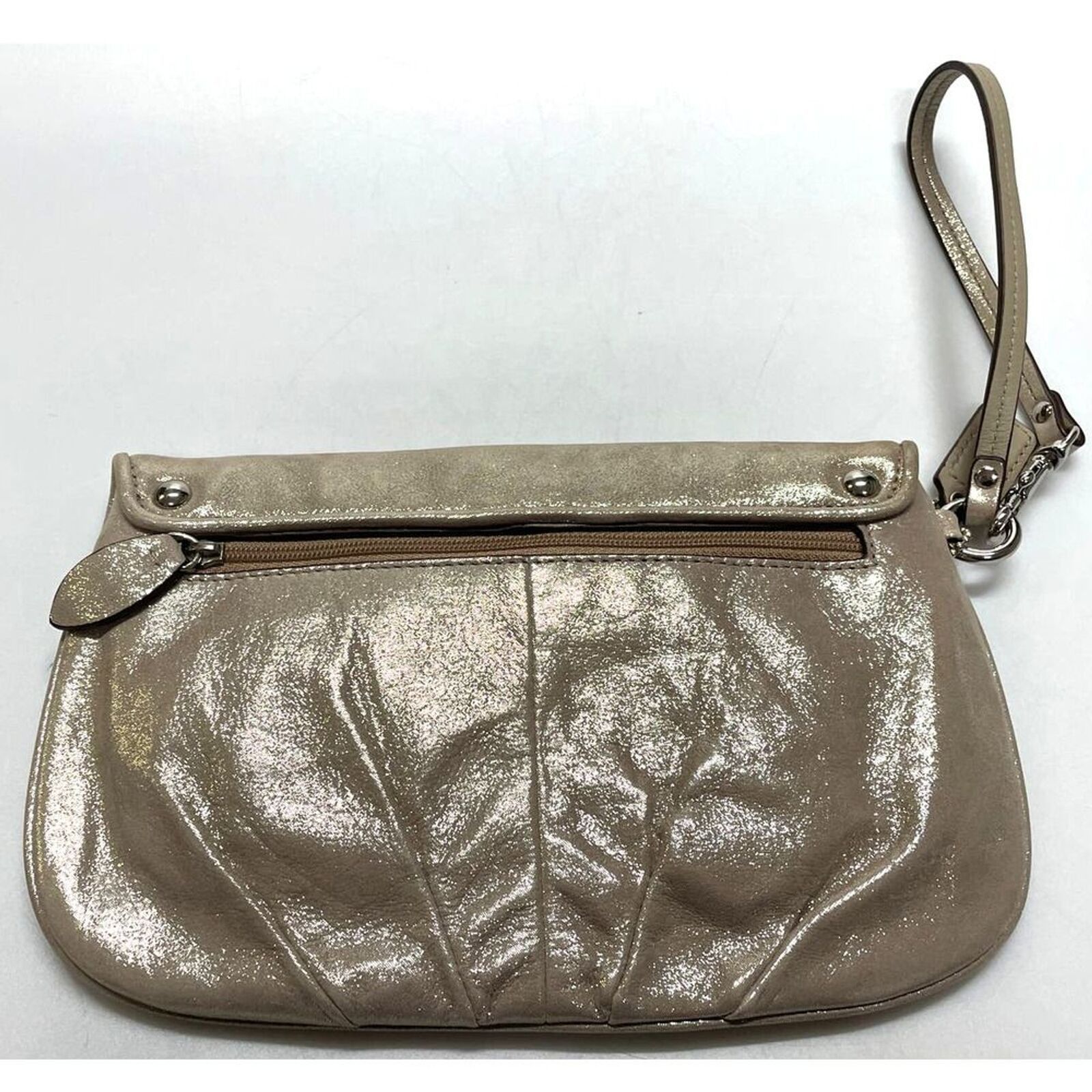 Coach Coach Metallic Soft Leather Flap Clutch Wristlet Purse Size ONE SIZE - 5 Thumbnail