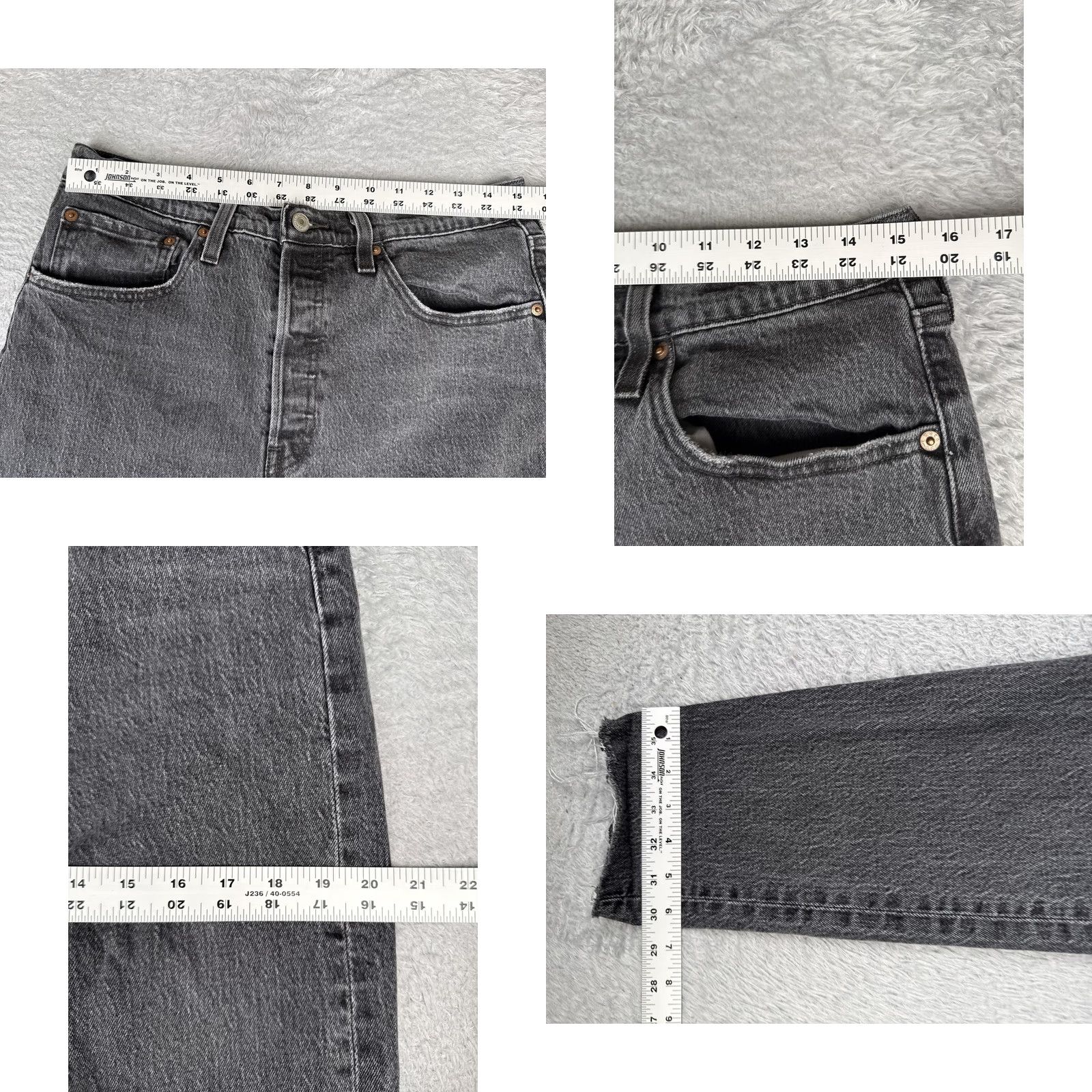 Levi's Levi's 501 Jeans Womens W31 L30 High Rise Slim Tapered Charcoal Gray Denim Stretch 5-Pocket Size 24" / US 00 / IT 34 - 9 Thumbnail