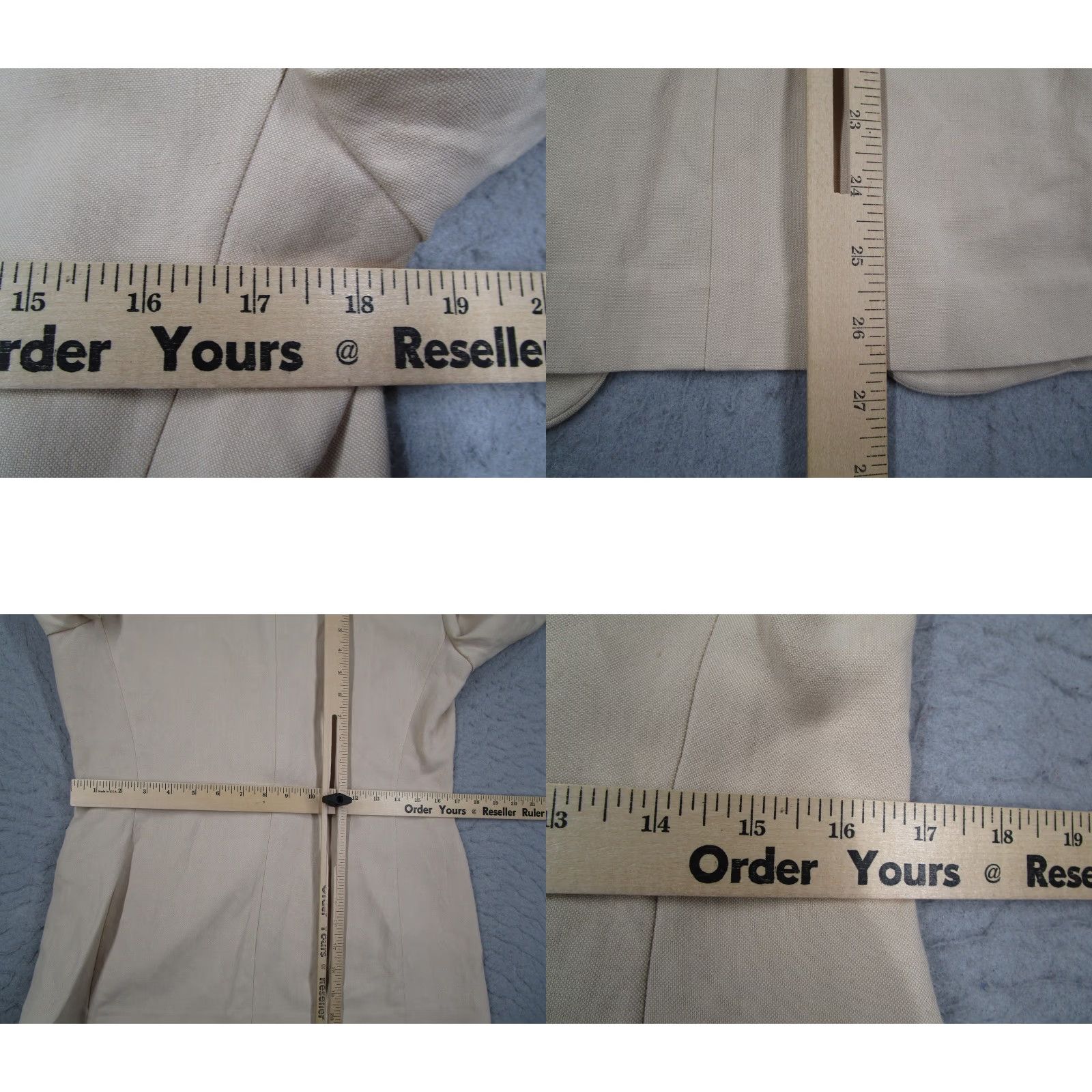 Giorgio Armani Giorgio Armani Blazer Womens IT 42 Beige Viscose Linen Tailored Single-Breasted Workwear Made in Italy Size M / US 6-8 / IT 42-44 - 8 Thumbnail