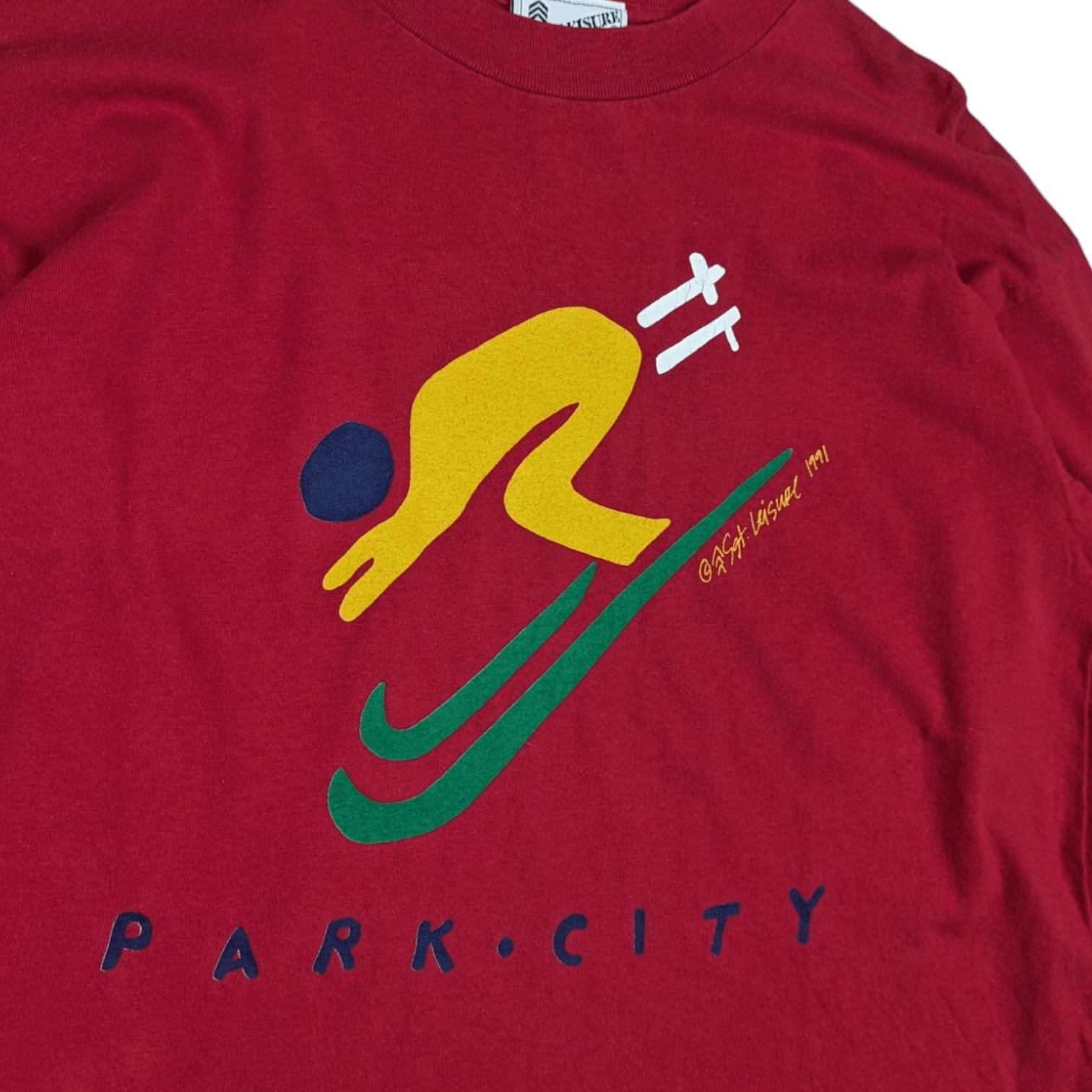 Vintage Vintage 1991 PARKCITY Skii Snowboard Long Sleeve T-Shirt Size US L / EU 52-54 / 3 - 5 Thumbnail