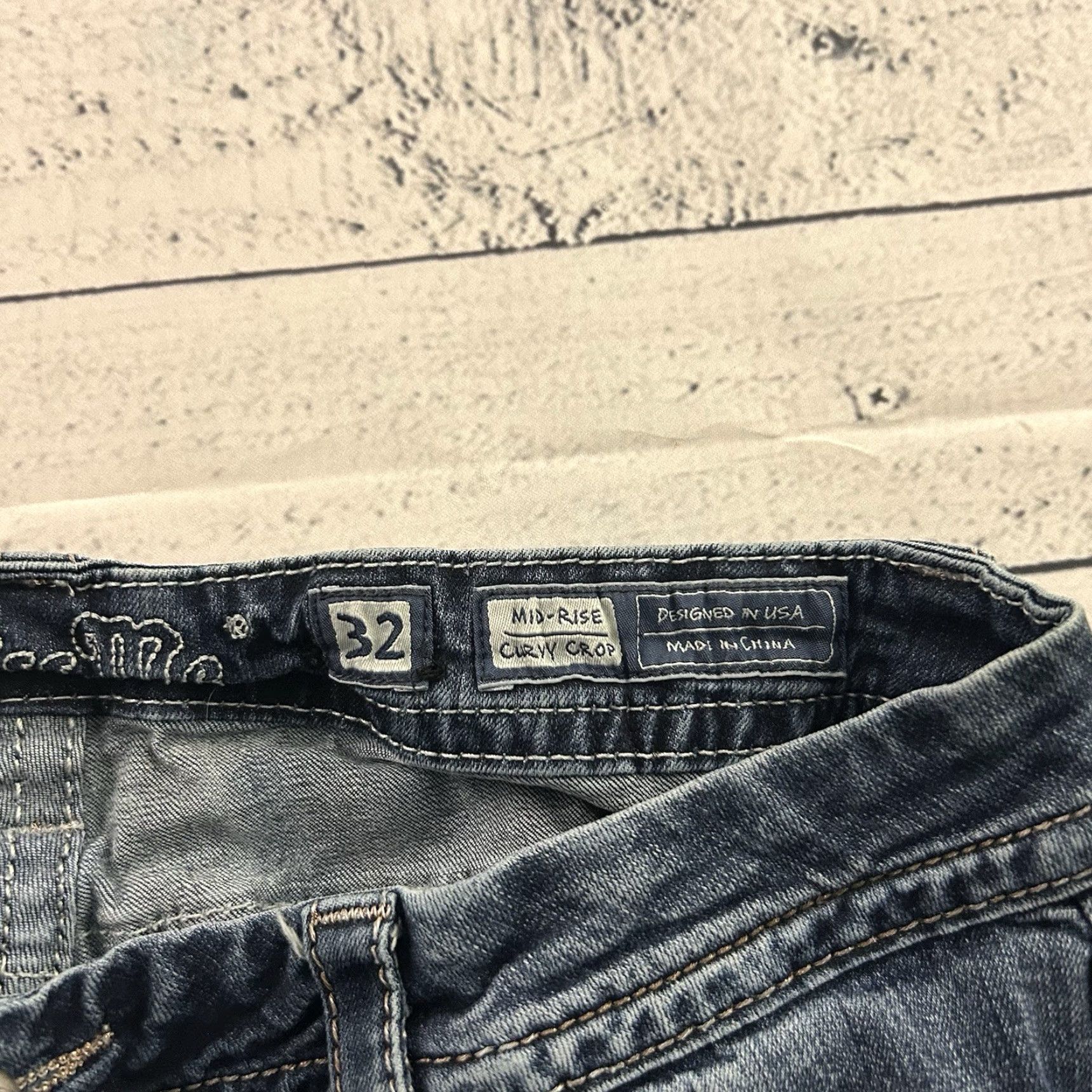 Miss Me Miss Me Jeans Cropped Denim Blue 32 WOMEN's Y2K Vintage? Size 24" / US 00 / IT 34 - 4 Thumbnail