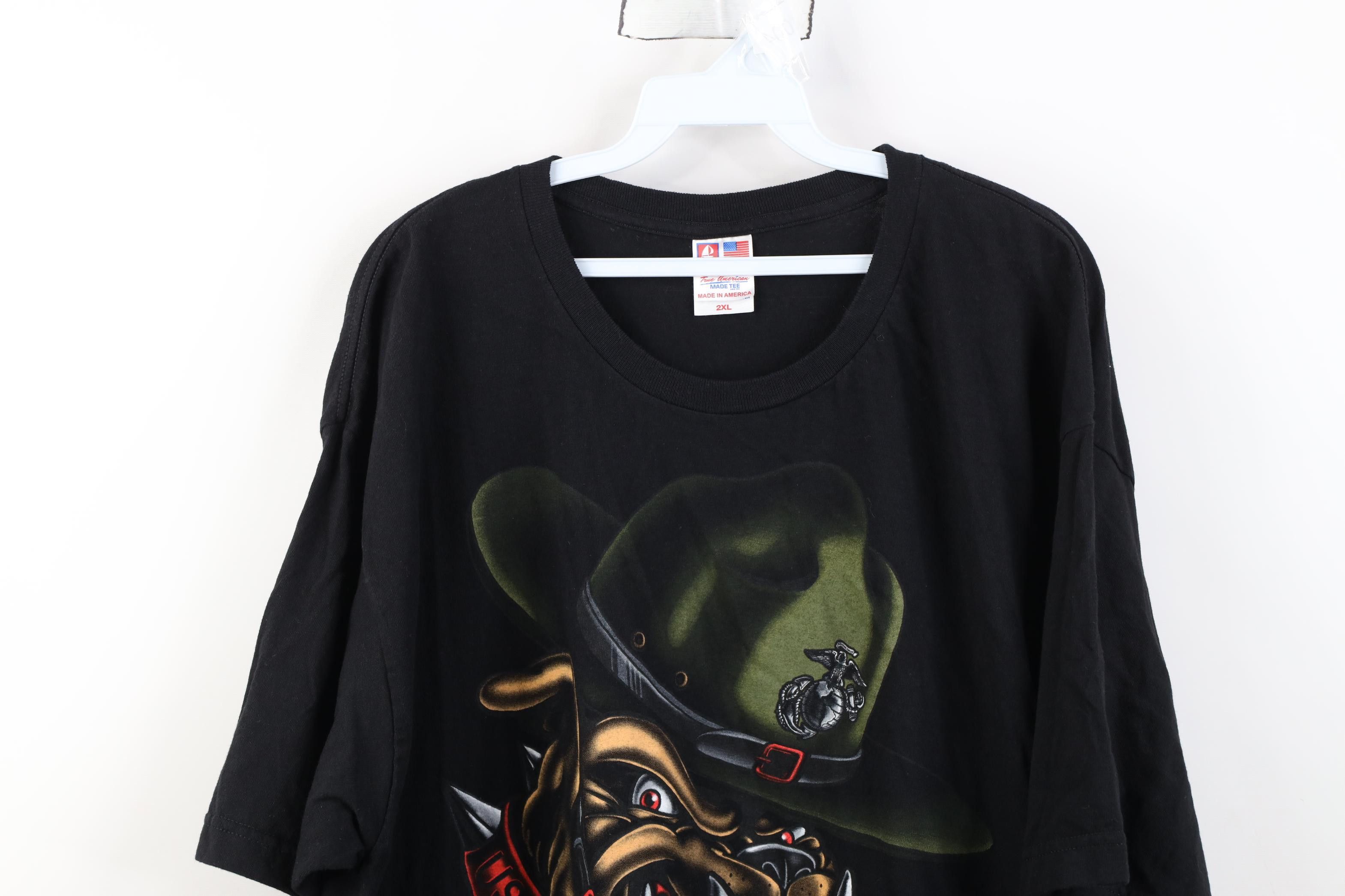 Vintage Vintage 90s Jumbo Print USMC US Marines Military T-Shirt USA Size US XXL / EU 58 / 5 - 2 Thumbnail