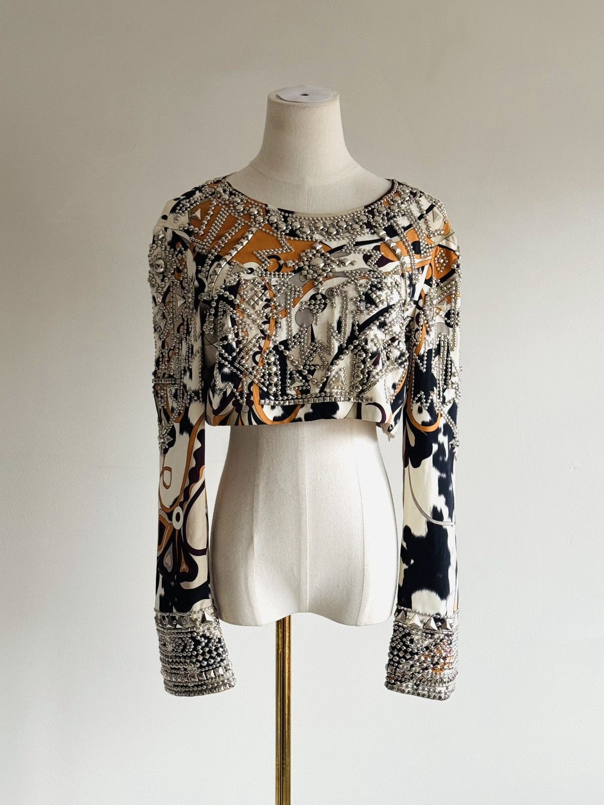 Emilio Pucci Pucci f/w 2014 studded crop top by Peter Dundas Size S / US 4 / IT 40 - 1 Thumbnail