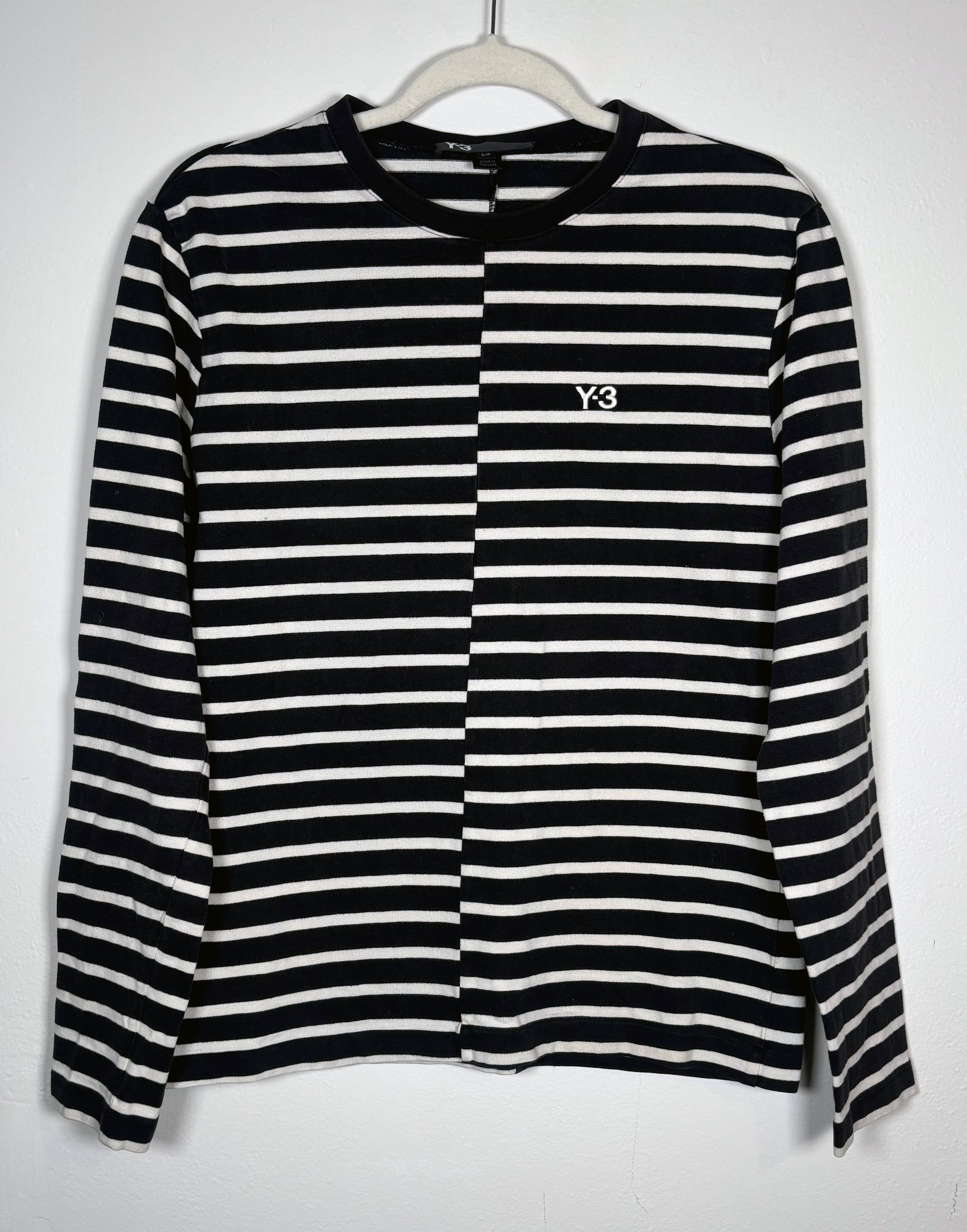 Y-3 Black and White Striped Long Sleeve Shirt 2008 Size US S / EU 44-46 / 1 - 1 Thumbnail