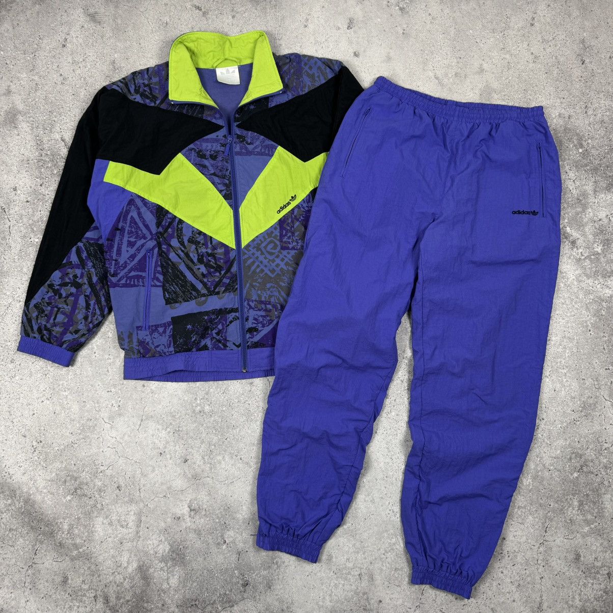 Adidas × Vintage Vintage 90s Adidas Tracksuit Track Jacket / Pants Size US M / EU 48-50 / 2 - 2 Thumbnail