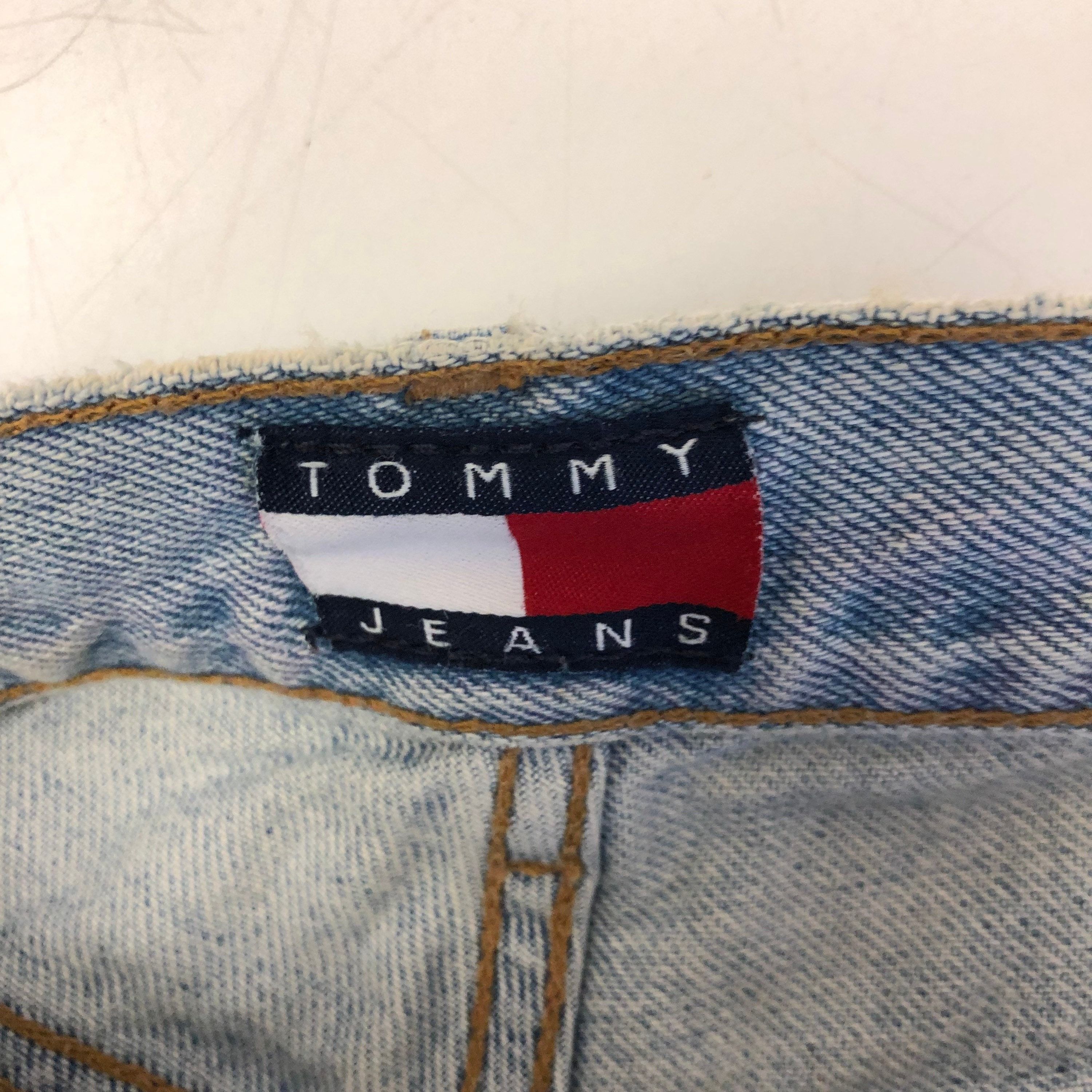 Tommy Hilfiger 90’s Y2K FLAG Logo ACID Wash BAGGY Hip Hop Blue Jeans 38 Size US 38 / EU 54 - 5 Thumbnail