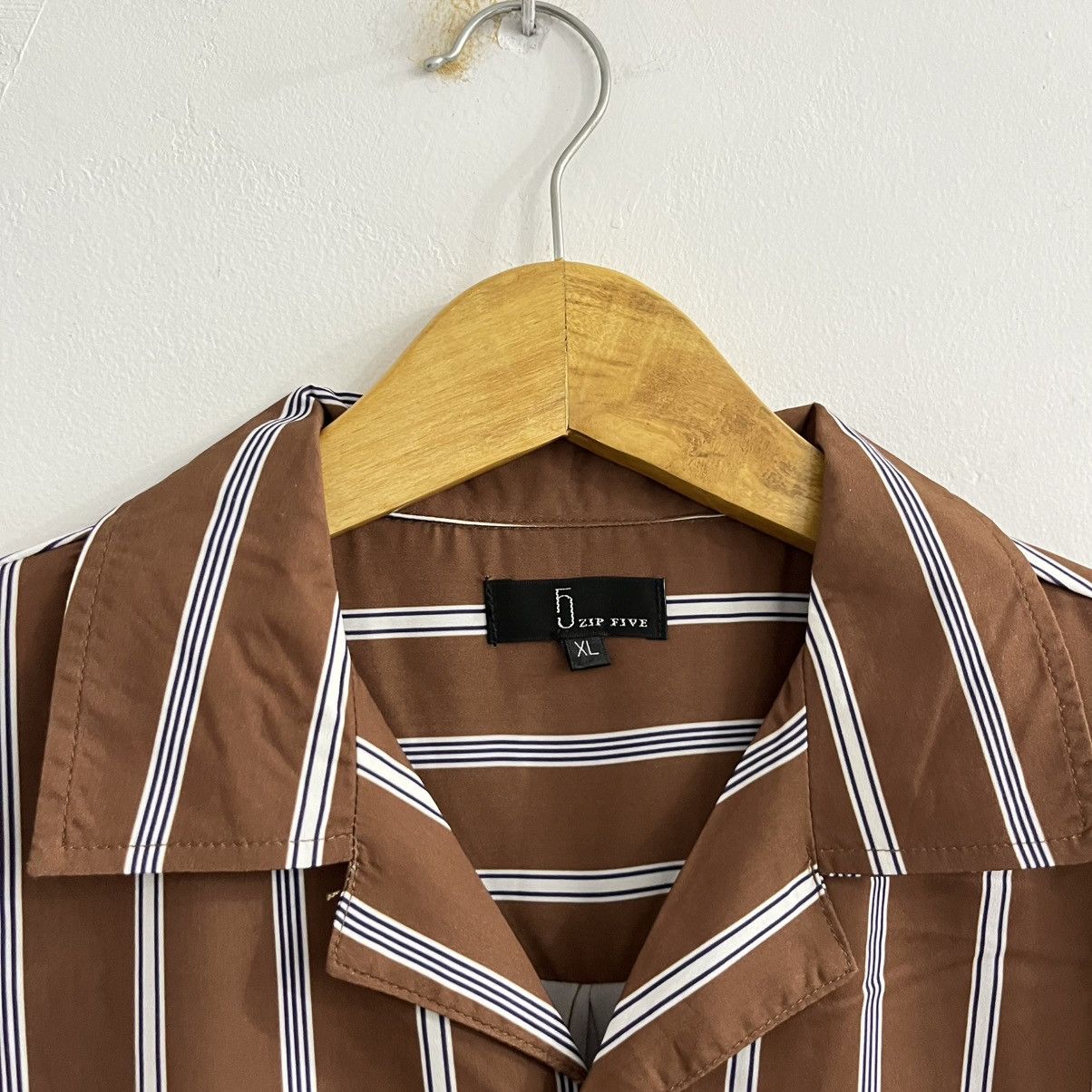 Japanese Brand Zipfive Striped Camcollar Shirt Size US XL / EU 56 / 4 - 3 Thumbnail