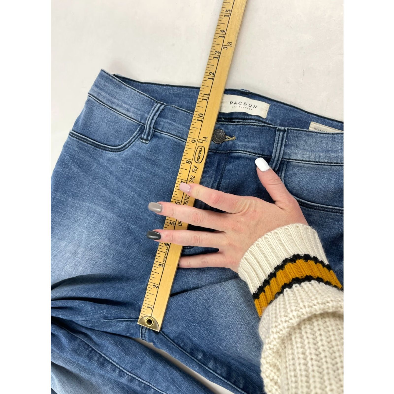 Pacsun PacSun Jeans Women's 27 Blue Denim High Rise Ankle Legging Frayed Hem Jeans Regular Inseam 26" Medium Wash Womens Size 27" / US 4 / IT 40 - 6 Thumbnail