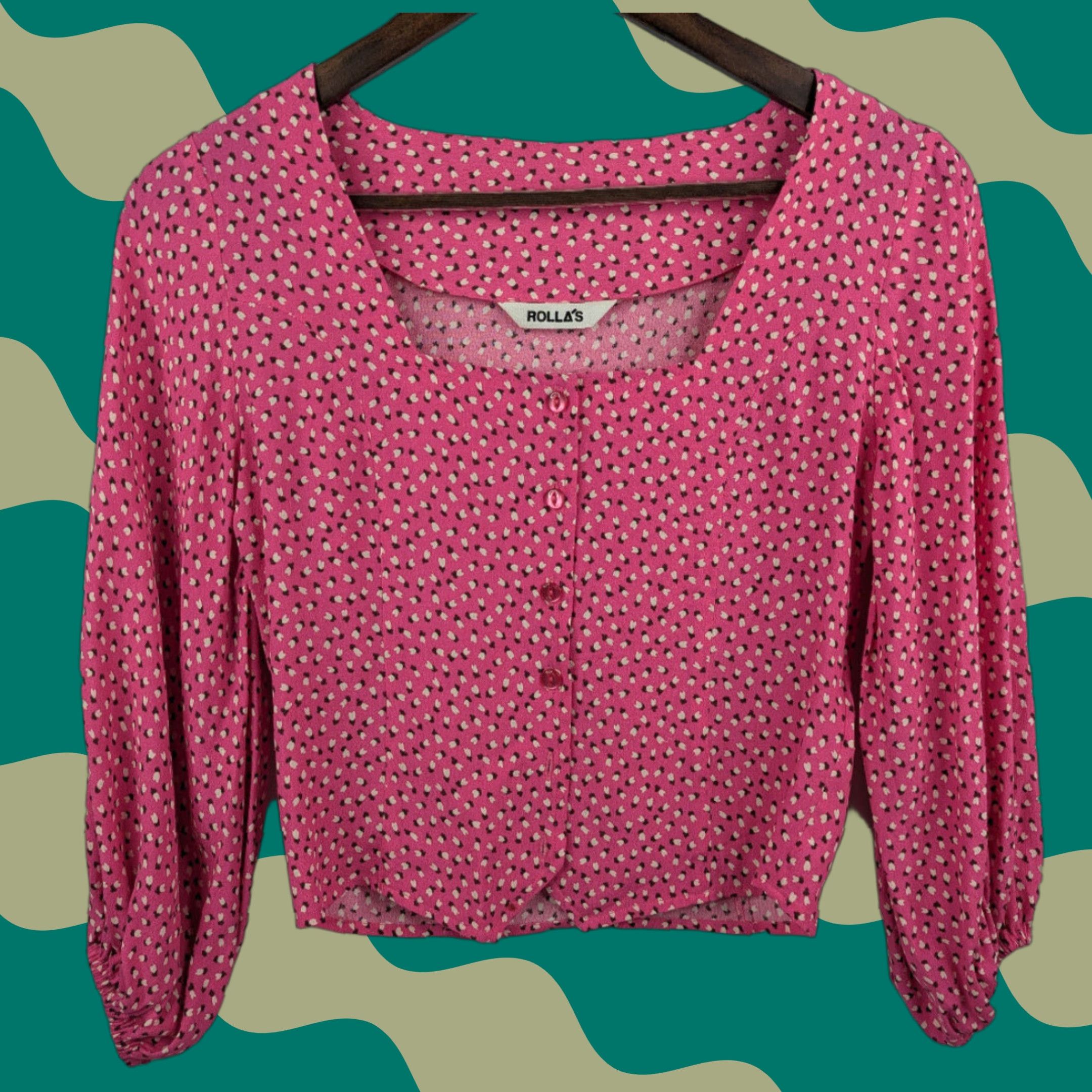Rolla's Rolla's Roxanne Mini Tulips Blouse Square Neck Women's XS Pink Rayon Blouse Women's XS Pink Square Neck RolLa's Roxanne Mini Tulips Blouse Size XS / US 0-2 / IT 36-38 - 1 Thumbnail
