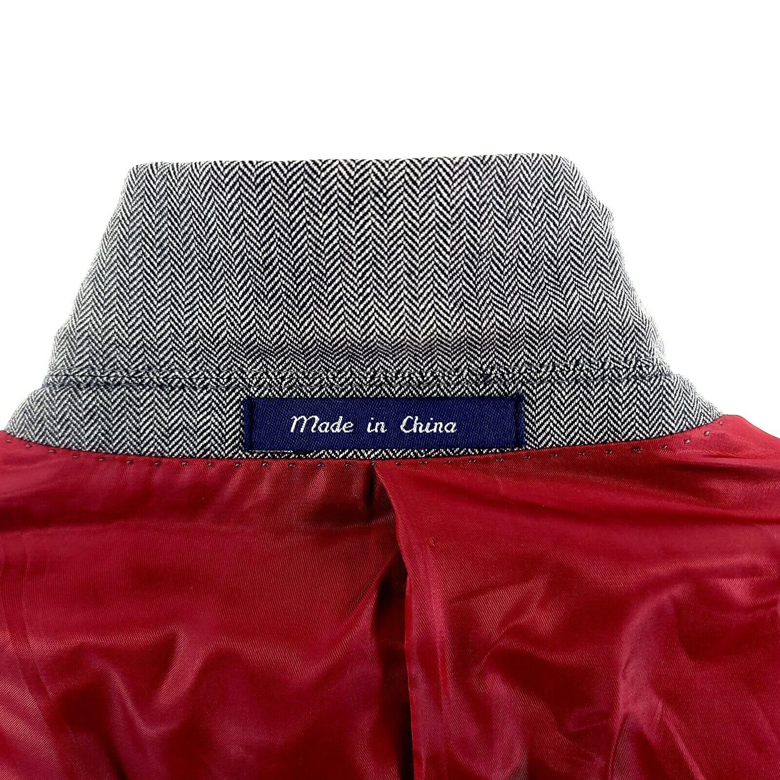 Alan Flusser Alan Flusser Silk Worsted Wool Gray Herringbone 2 Button Bla Size 40R - 13 Thumbnail