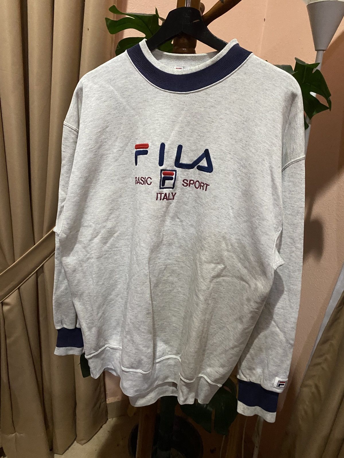 Fila Vintage FILA Basic Sport Italy Sweatshirt Gray Navy Trim Size US L / EU 52-54 / 3 - 5 Thumbnail