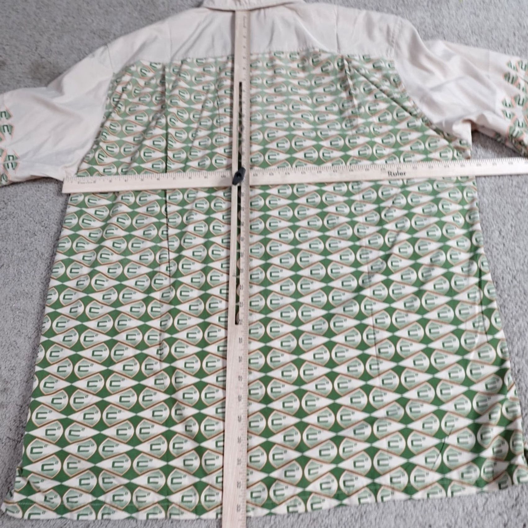 Vintage VINTAGE Cross Colours Shirt XL Beige All Over Print Camp Collar Geometric Long Sleeve Button-Up Mens Size US XL / EU 56 / 4 - 6 Thumbnail