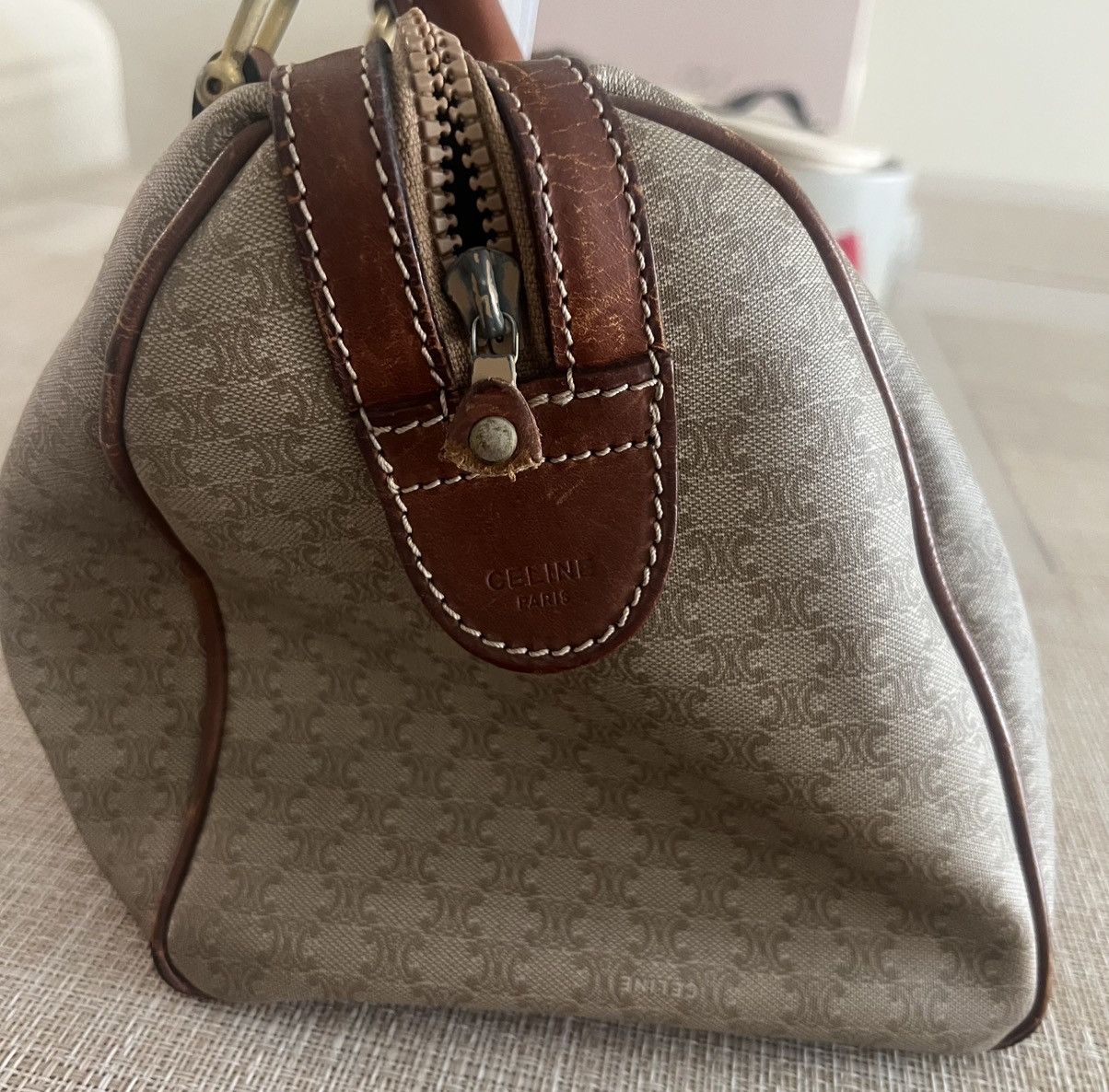 Celine Pre Loved Celine Macadam Chestnut Canvas Boston Bag Size ONE SIZE - 6 Thumbnail