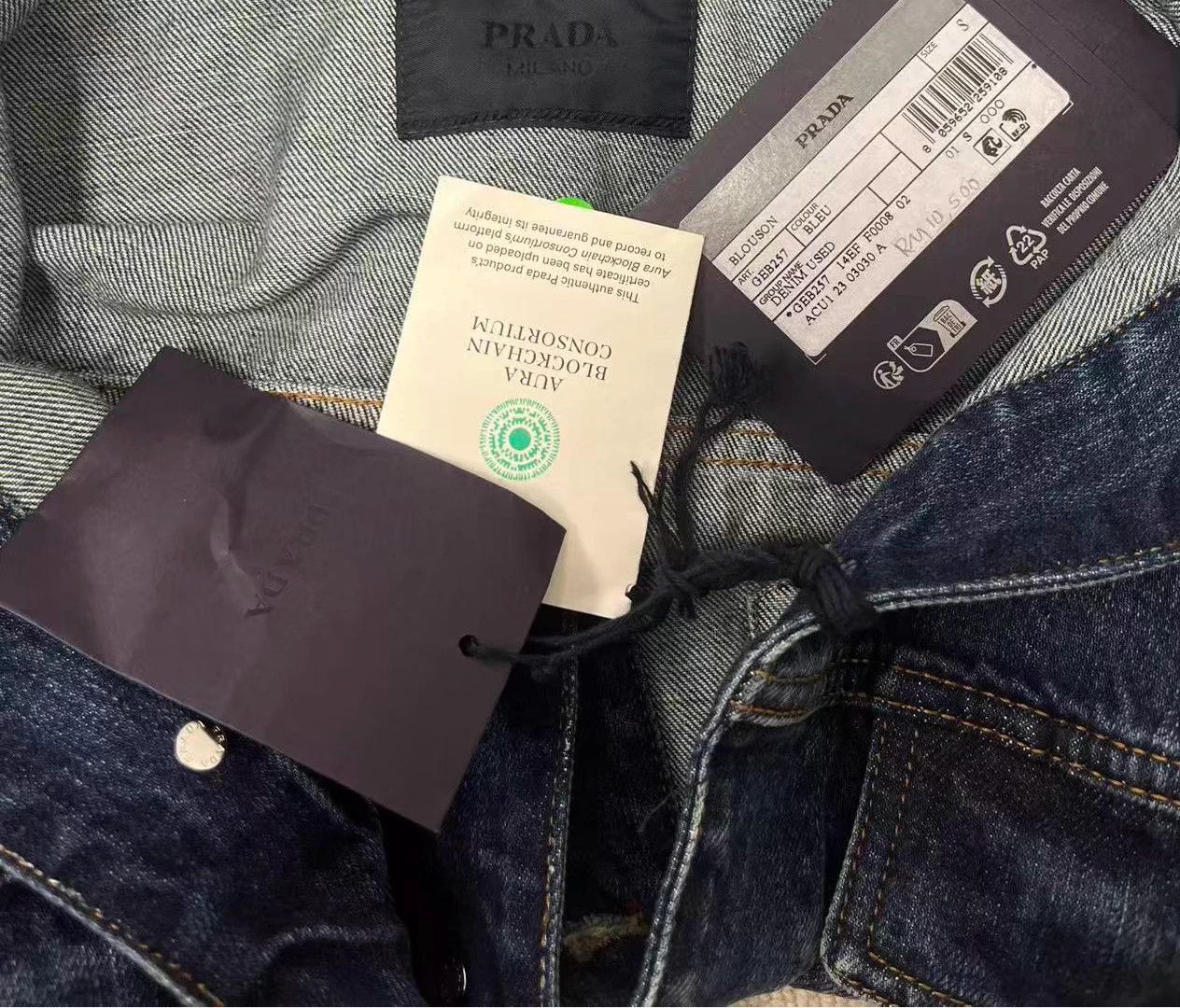 Prada PRADA new distressed denim jacket men's blue S Size US S / EU 44-46 / 1 - 5 Thumbnail