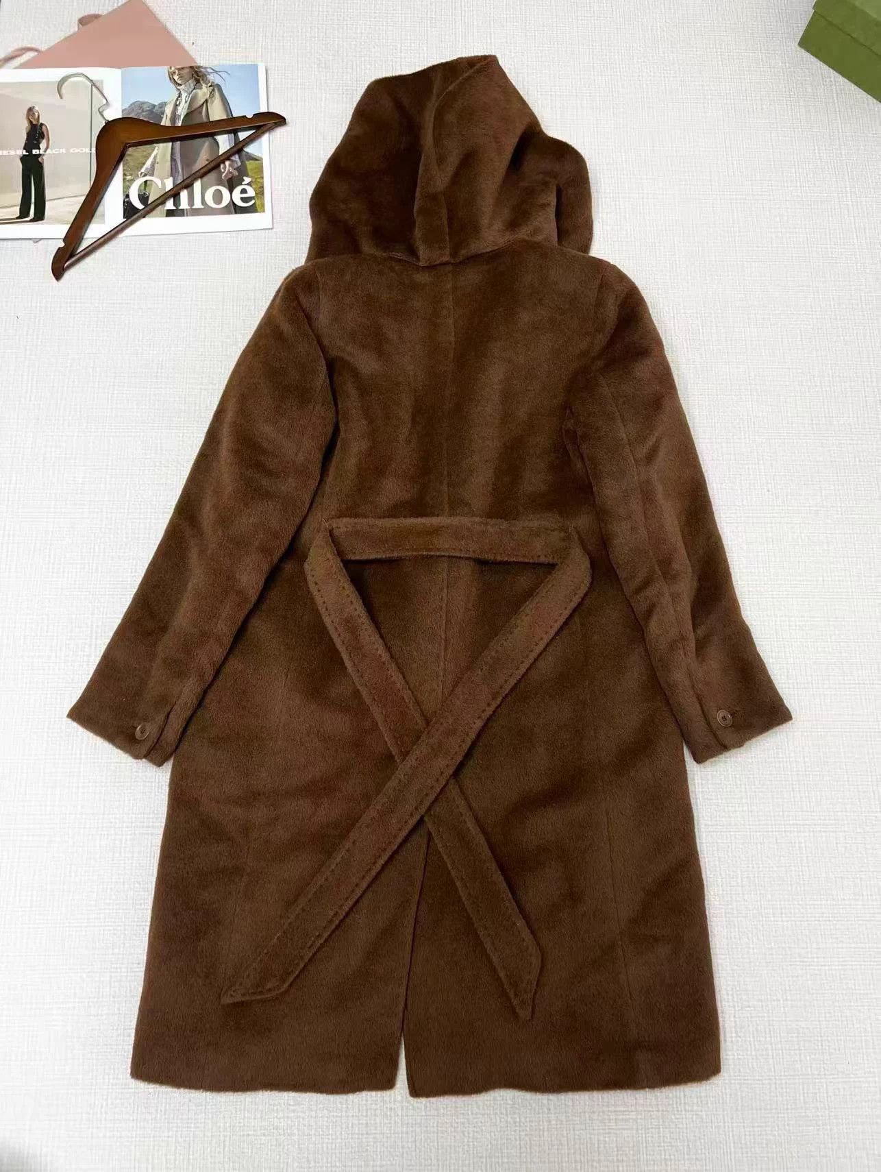 Max Mara Maxmara Alpaca Classic Hooded Coat 180/104A Size XL / US 12-14 / IT 48-50 - 2 Thumbnail