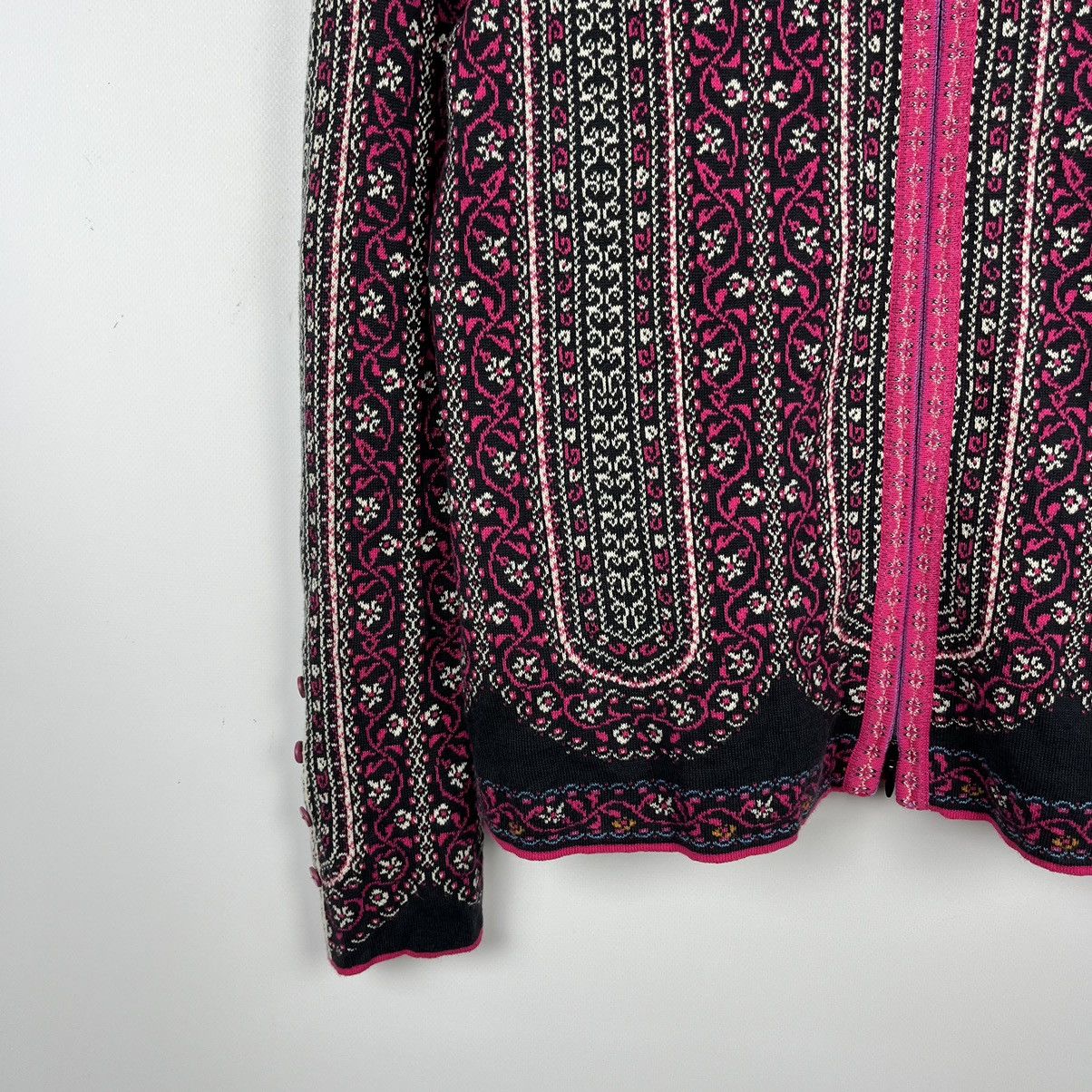 Other Ladies Ivko floral pattern Jacquard Sweater Jacket Size S / US 4 / IT 40 - 6 Thumbnail