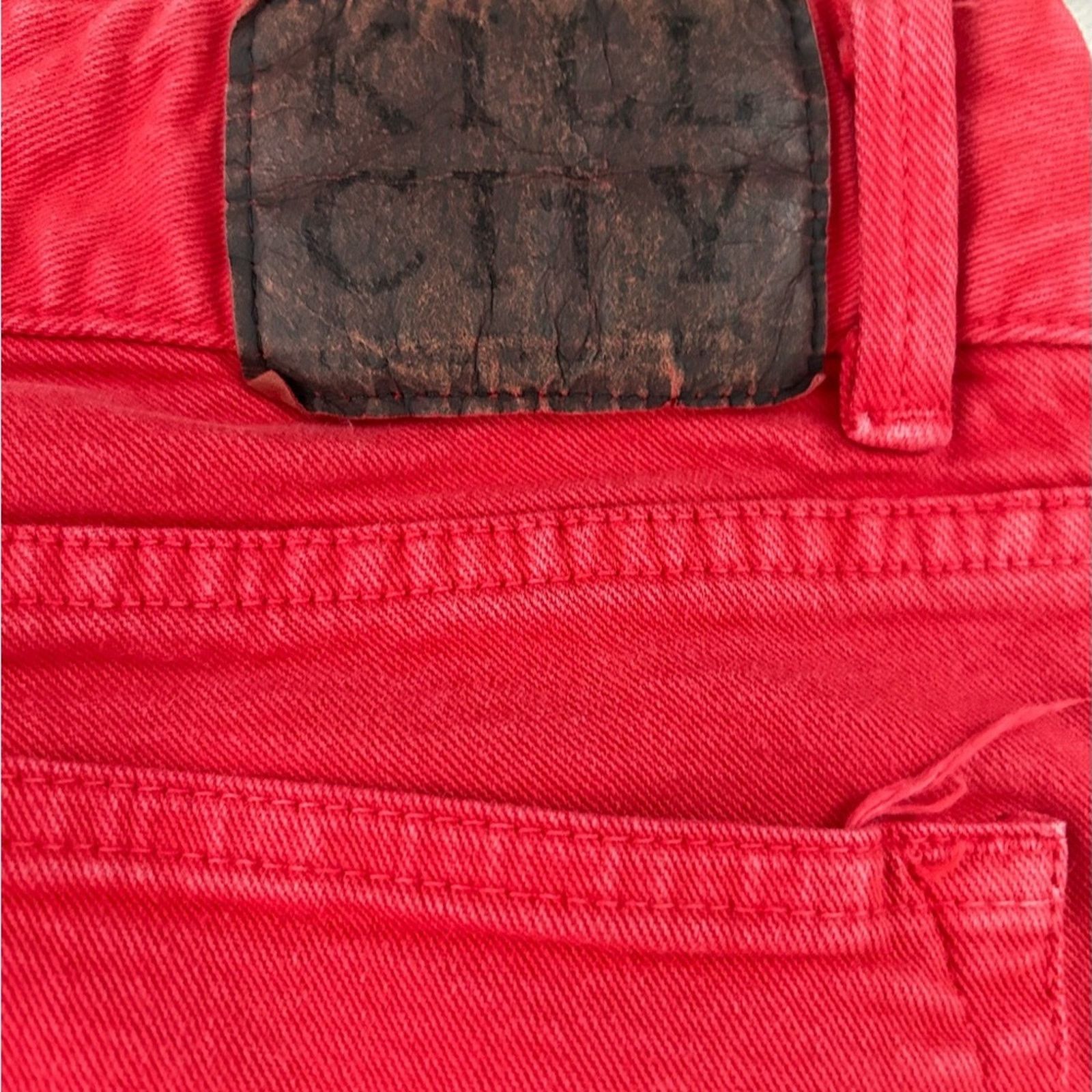 Kill City Kill city conspirators unisex Orange denim jean shorts W32 Size US 32 / EU 48 - 2 Thumbnail